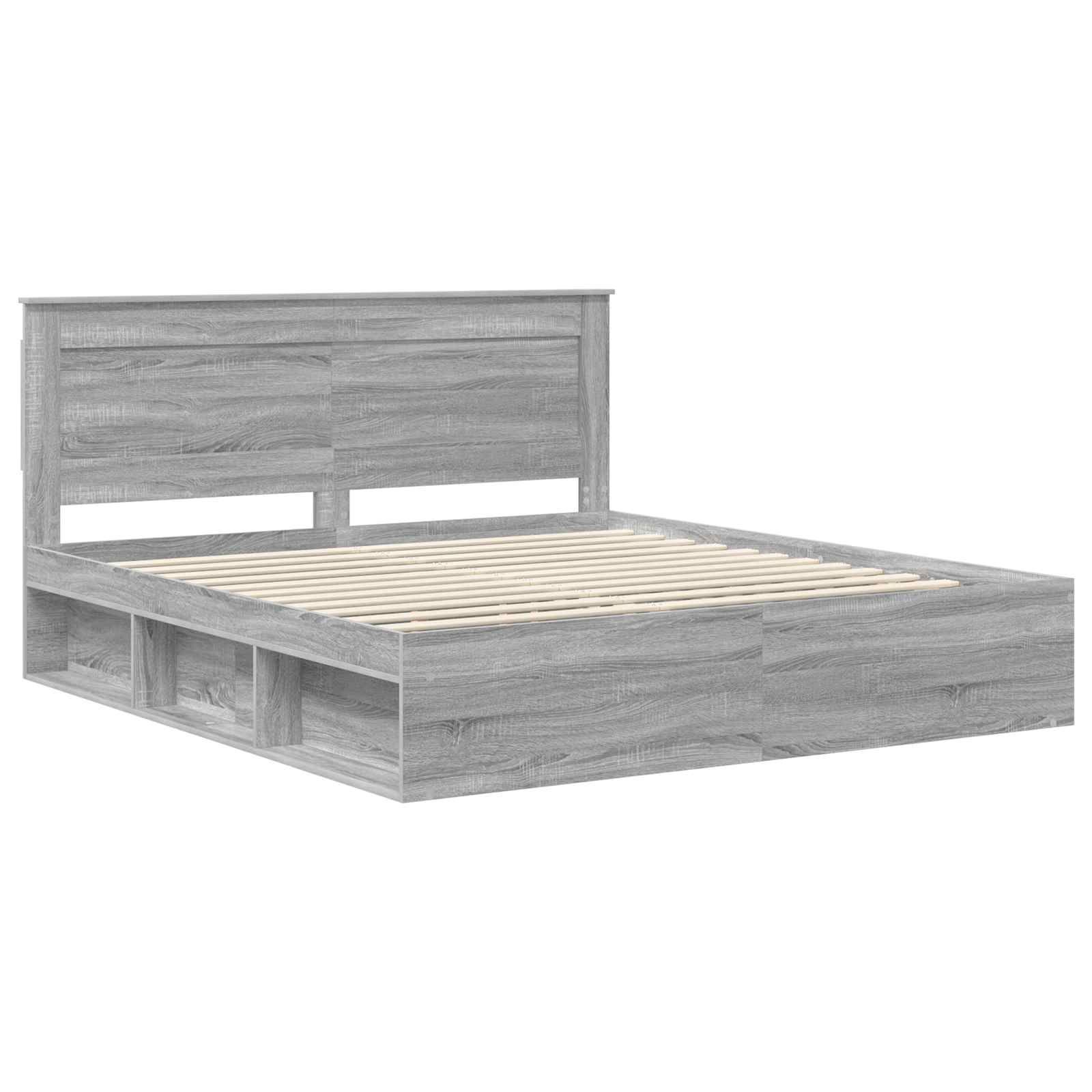 Cadre de lit Gris Sonoma 200 x 200 cm Pin massif - XIOS