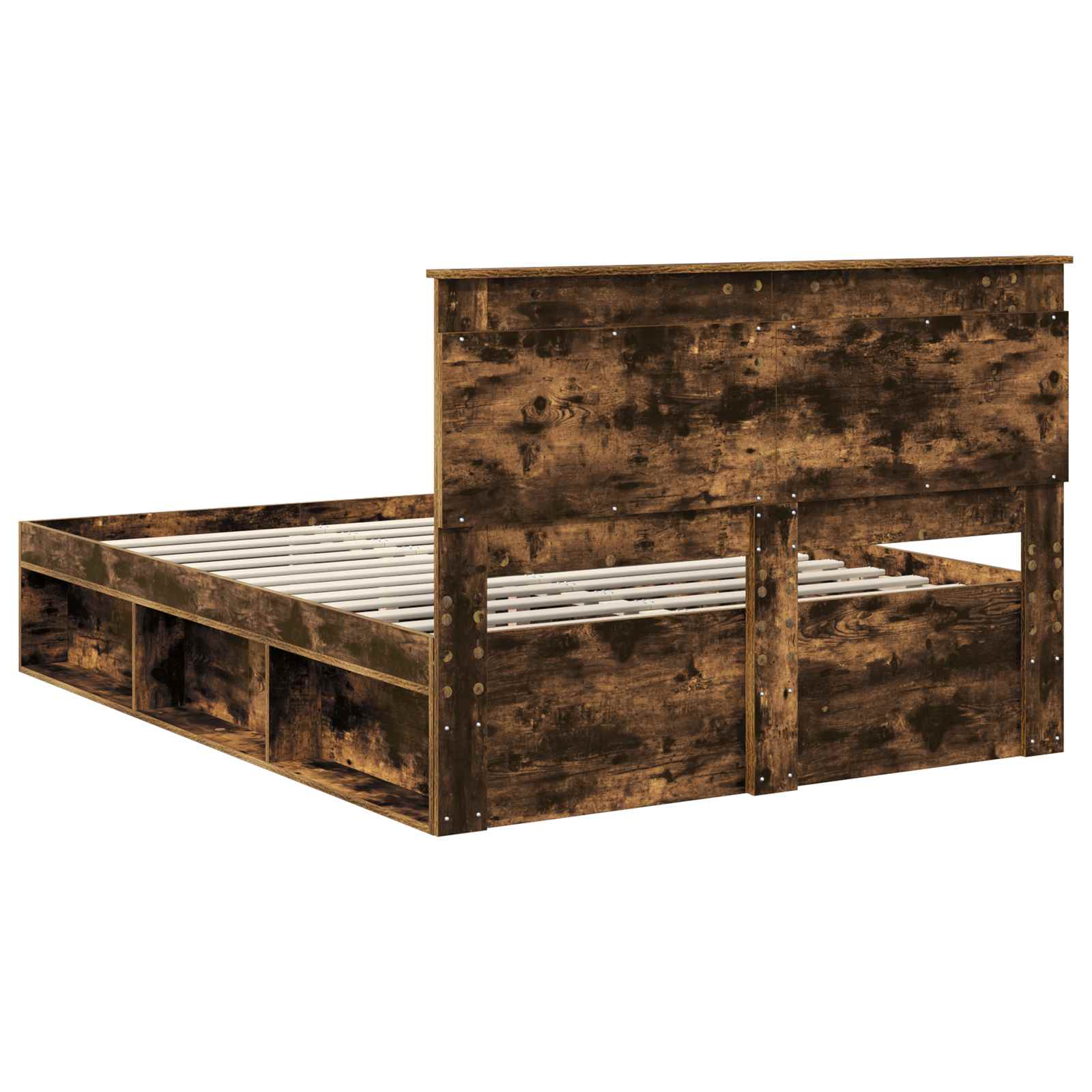 Cadre de lit Chêne fumé 140 x 190 cm Pin massif - XIOS