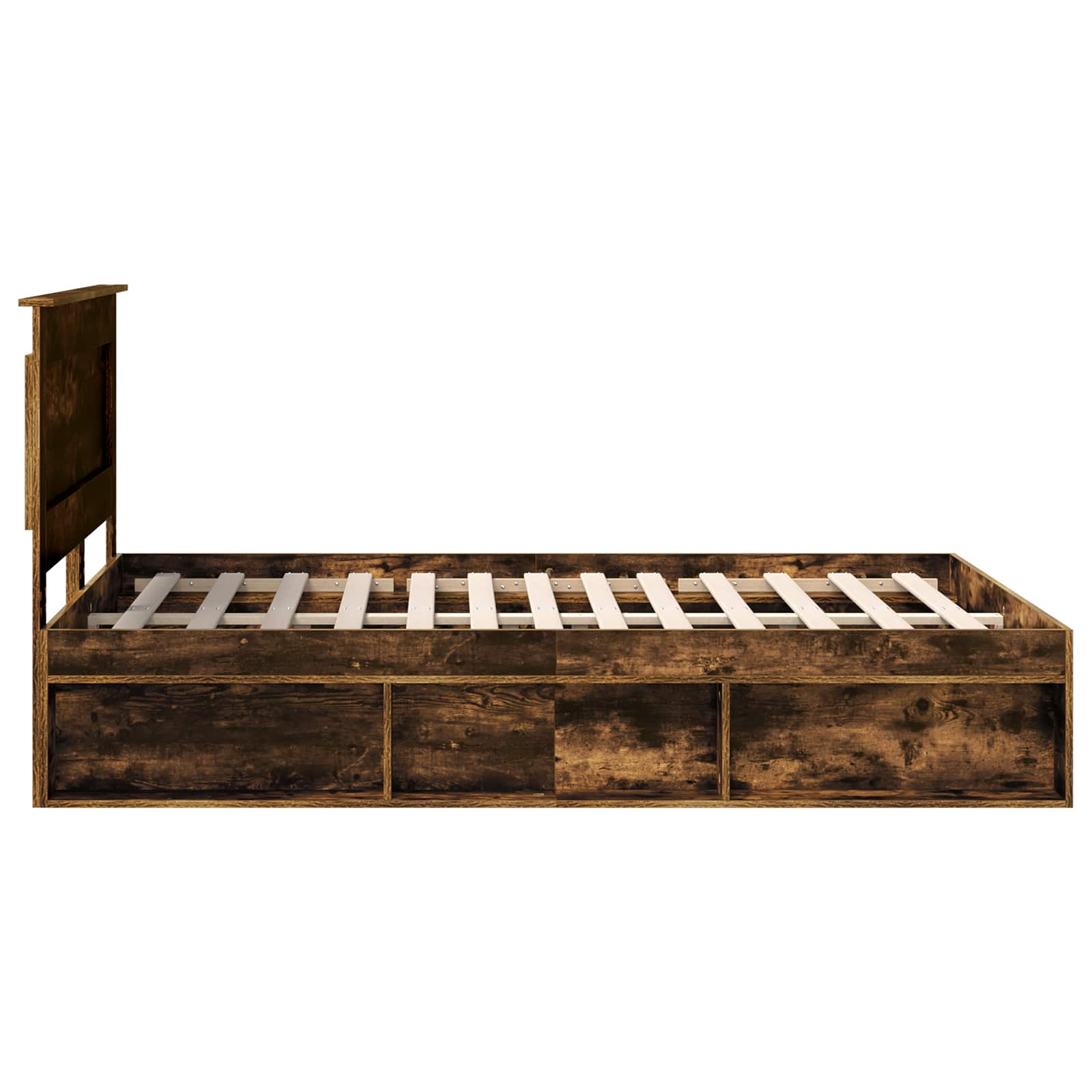 Cadre de lit Chêne fumé 140 x 190 cm Pin massif - XIOS