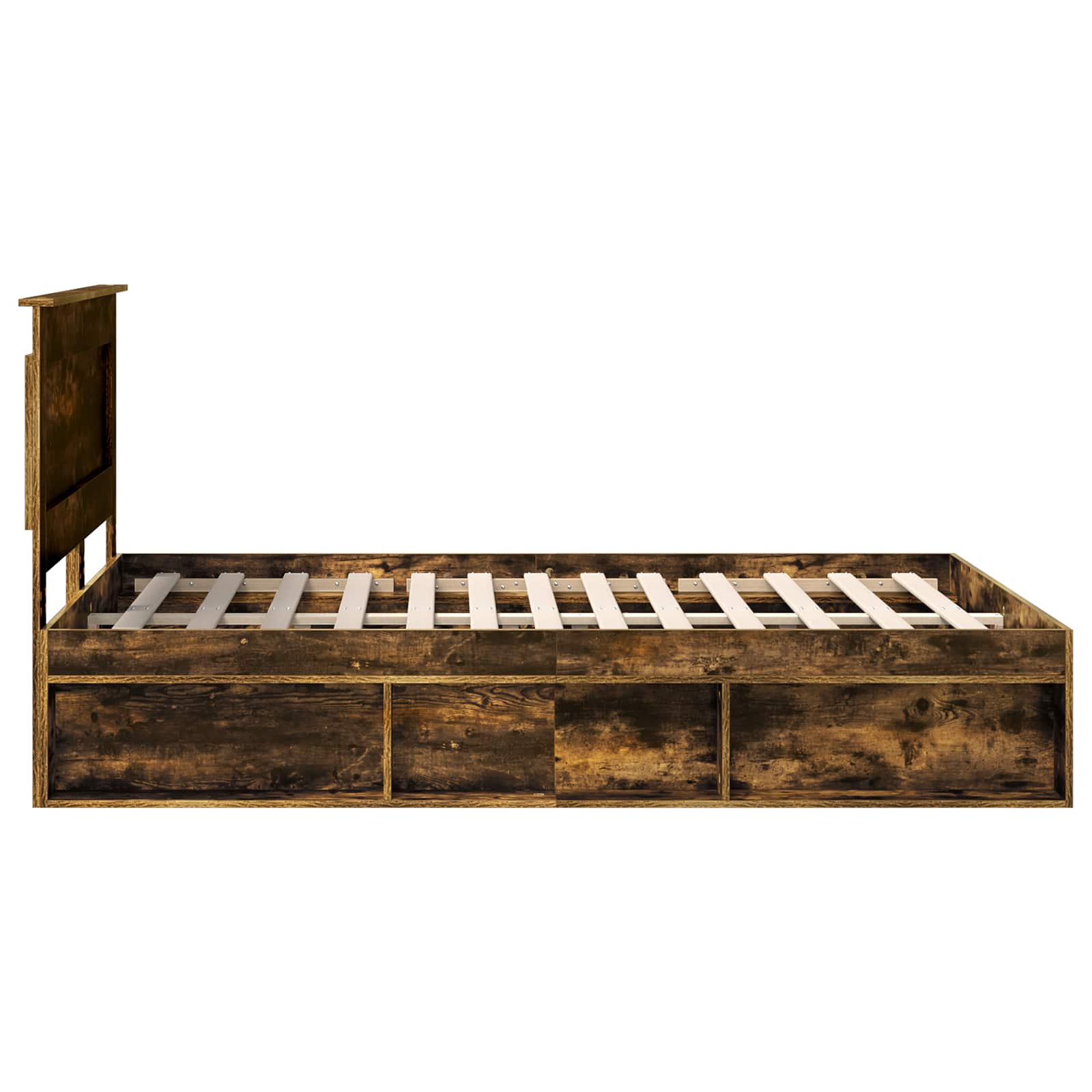 Cadre de lit Chêne fumé 140 x 190 cm Pin massif - XIOS