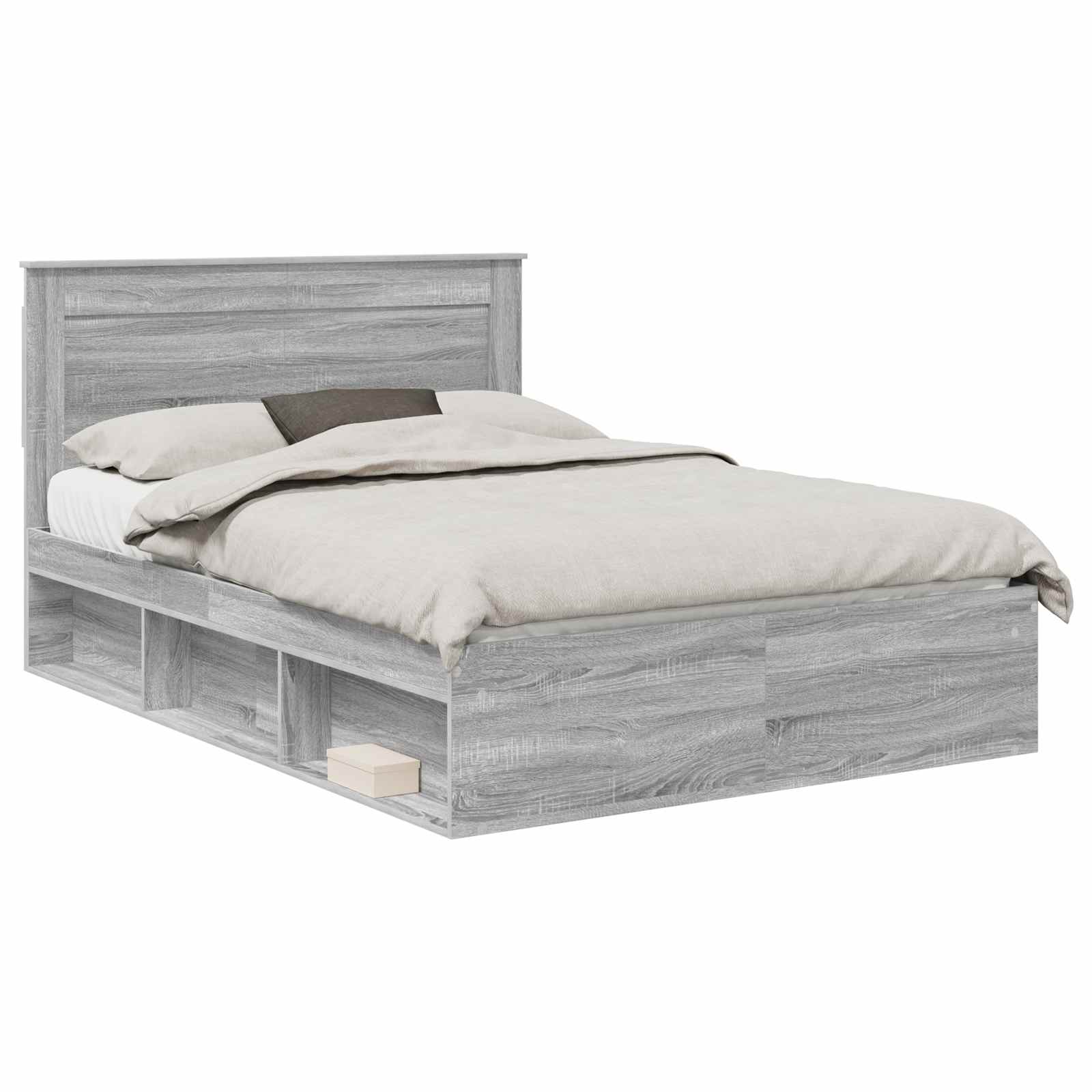 Cadre de lit Gris Sonoma 140 x 190 cm Pin massif - XIOS