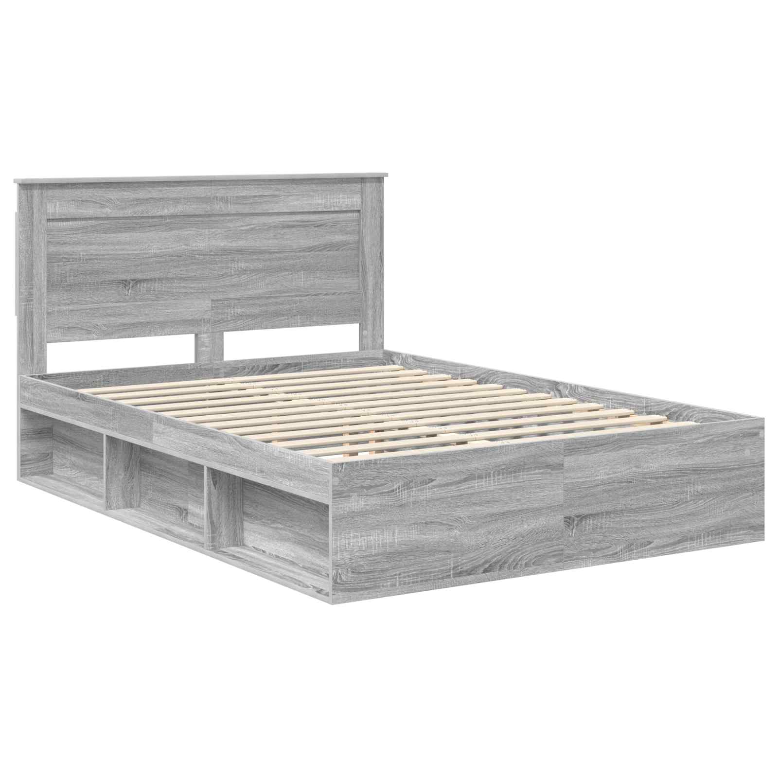 Cadre de lit Gris Sonoma 140 x 190 cm Pin massif - XIOS