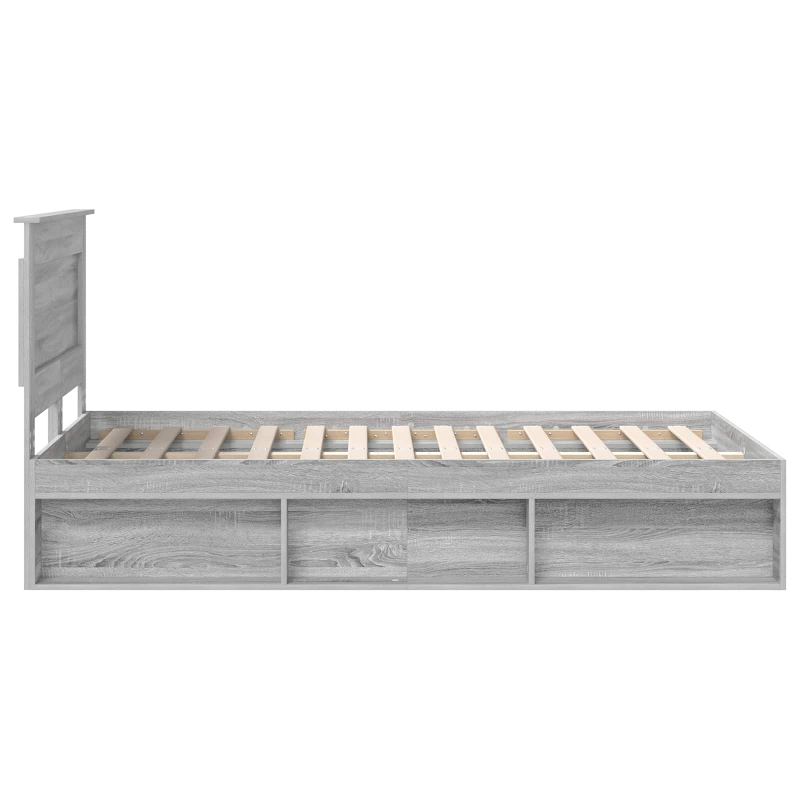 Cadre de lit avec tiroir Gris Sonoma 135 x 190 cm Pin massif - XIOS