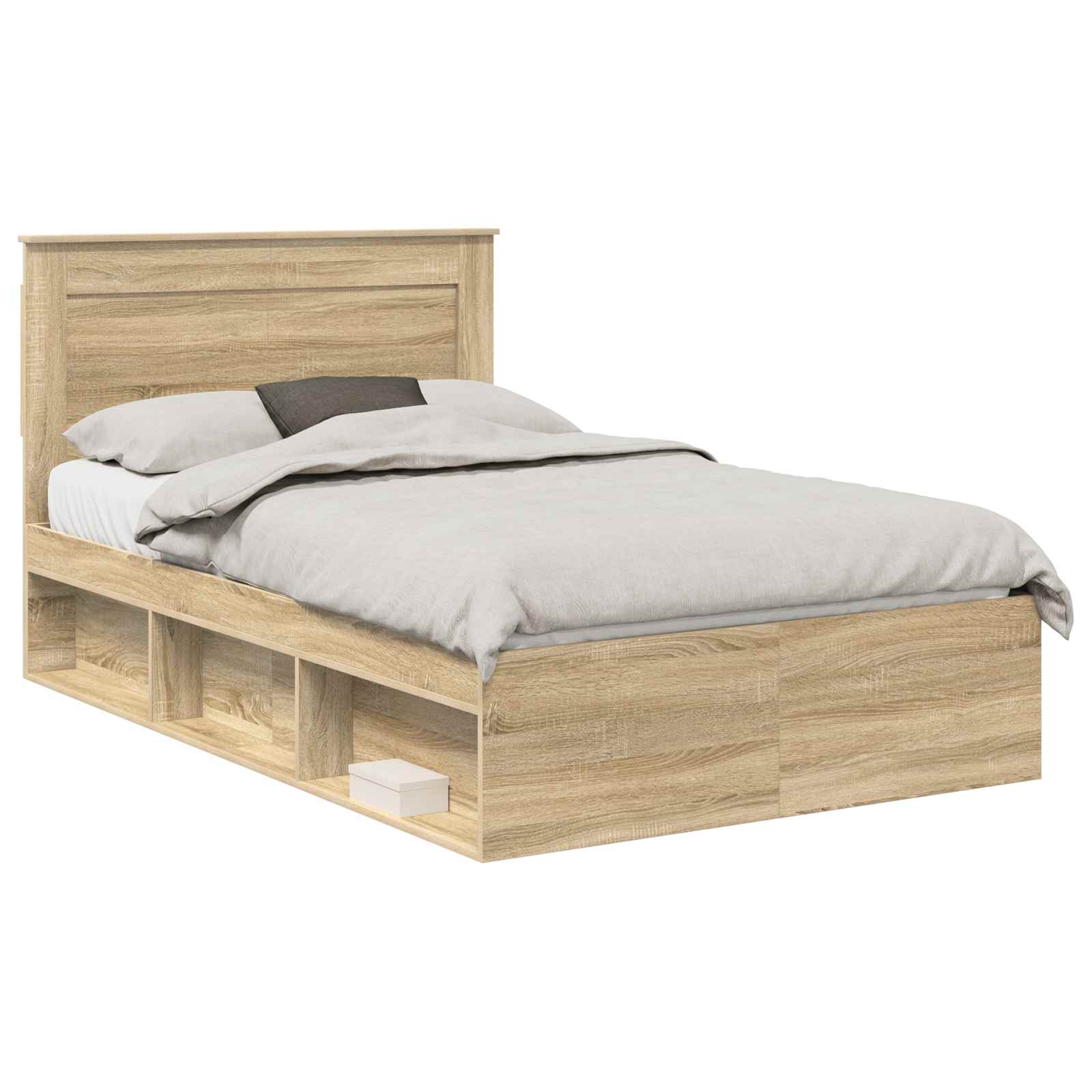 Cadre de lit avec tête de lit Sonoma 120 x 190 cm Pin massif - XIOS