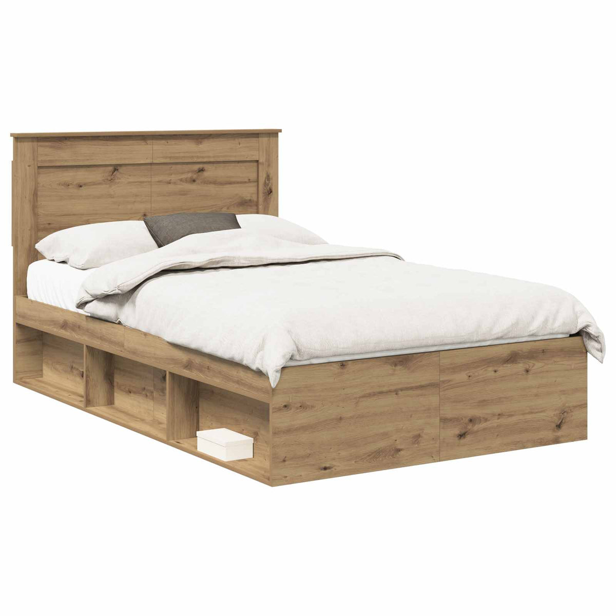 Cadre de lit Chêne artisan 120 x 190 cm Pin massif - XIOS Store SNC