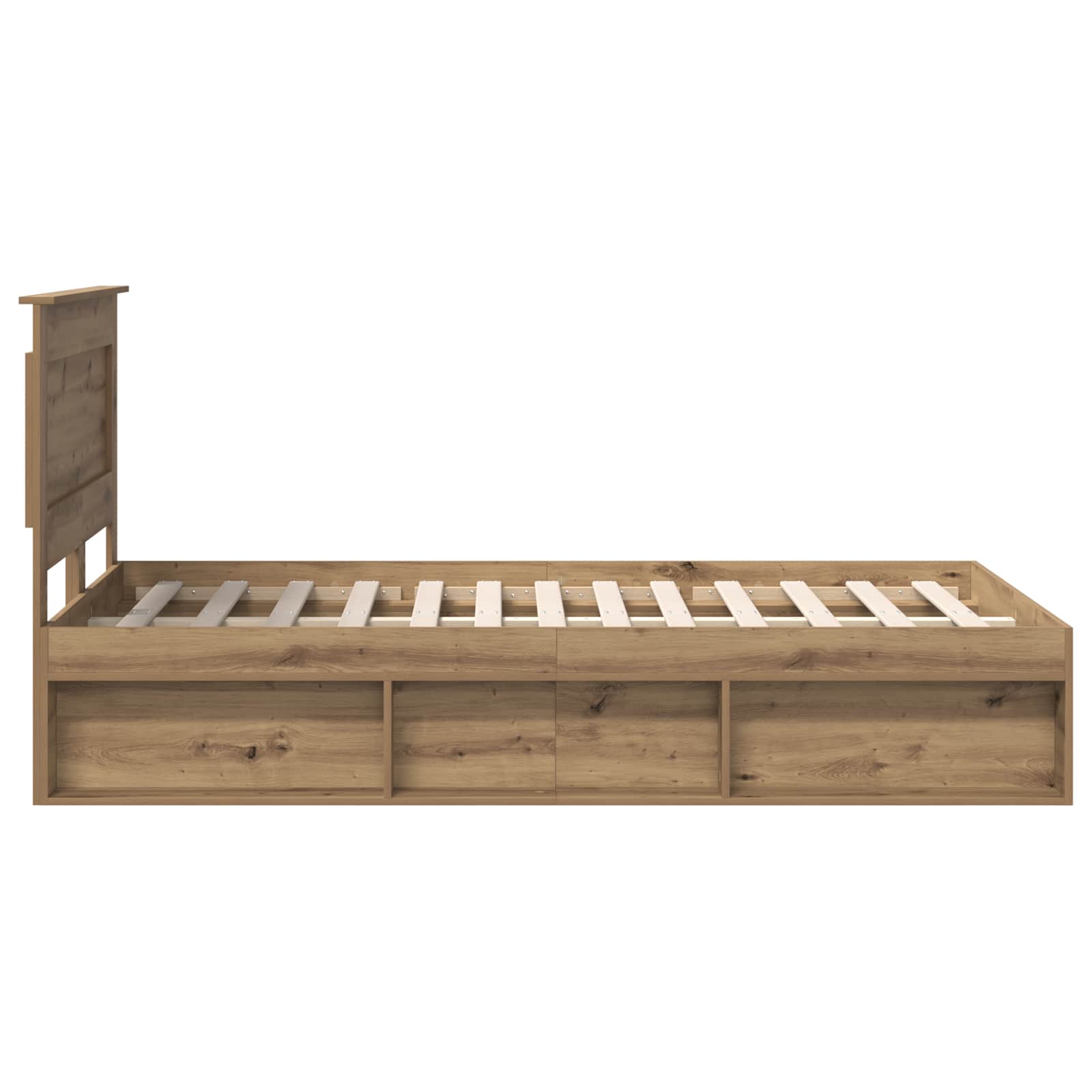 Cadre de lit Chêne artisan 120 x 190 cm Pin massif - XIOS