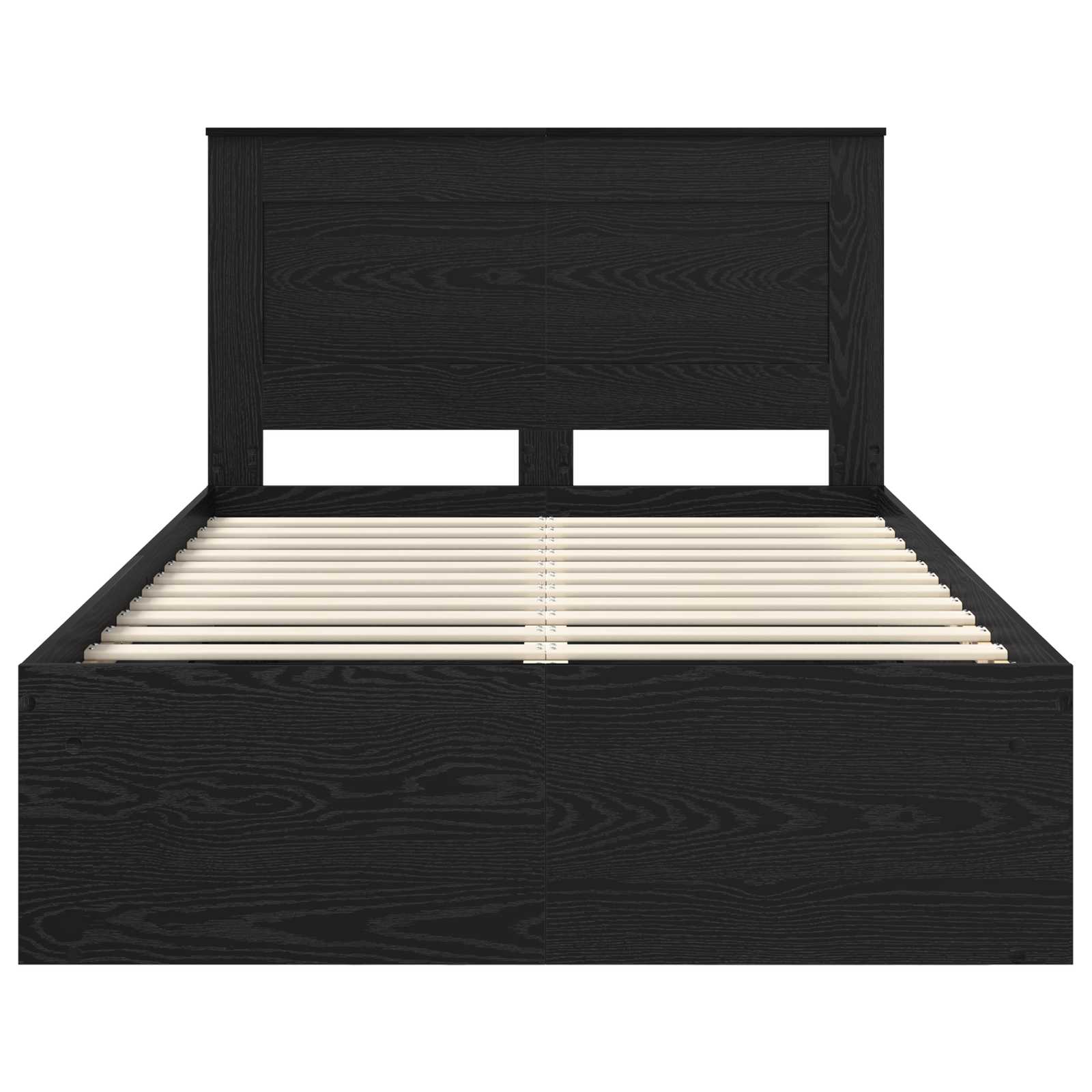 Cadre de lit avec tiroir Uni Noir 120 x 190 cm Pin massif