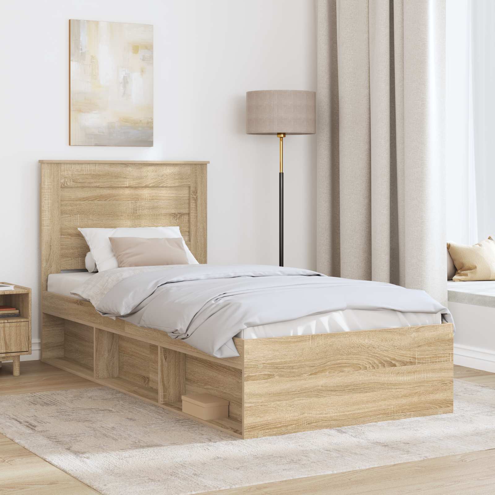 Cadre de lit avec tête de lit Sonoma 100 x 200 cm Pin massif - XIOS