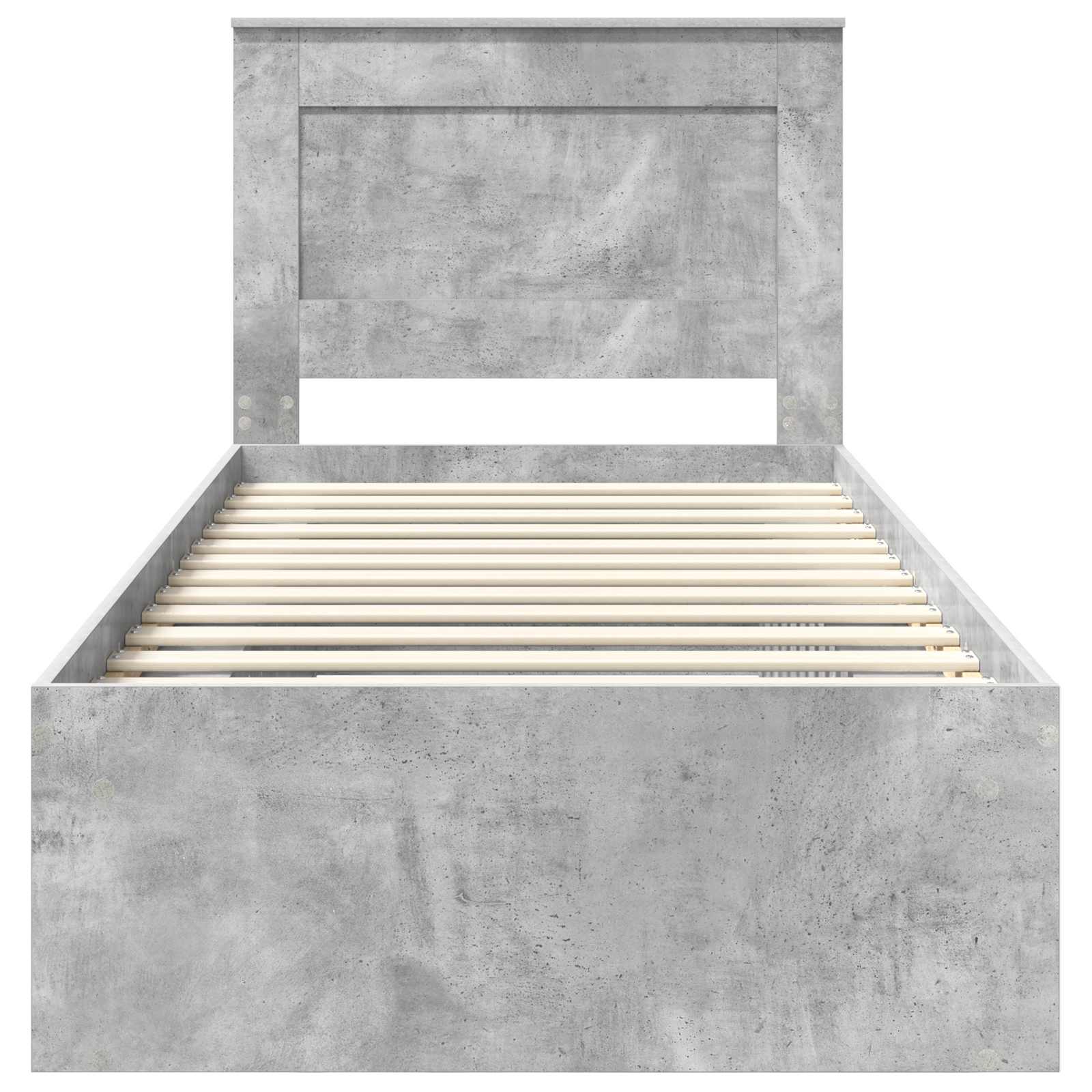Cadre de lit avec tiroir Uni Gris Béton 90 x 190 cm Pin massif