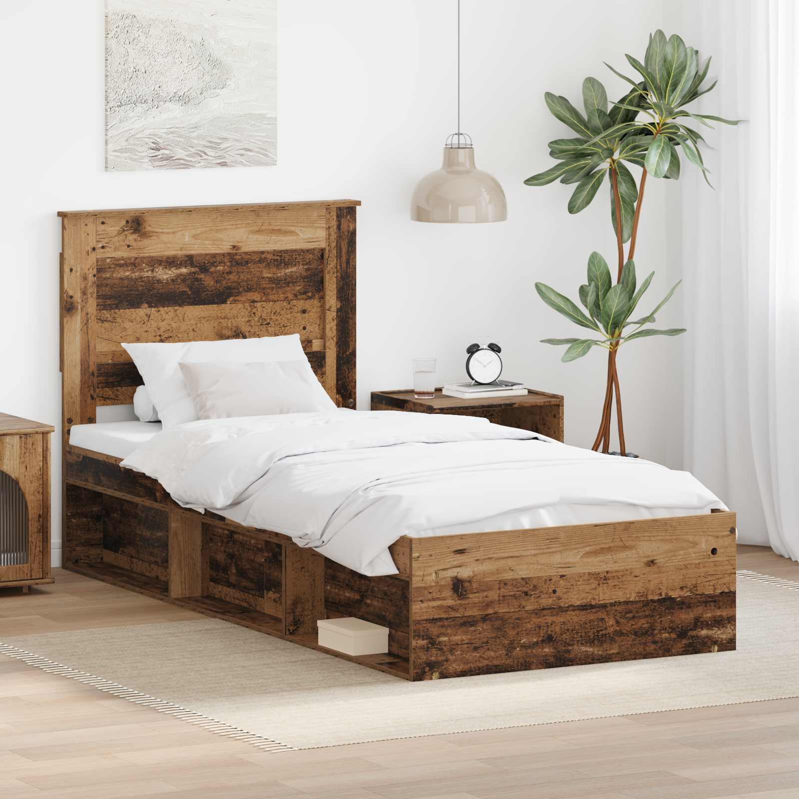 Cadre de lit Bois ancien 90 x 200 cm Pin massif - XIOS