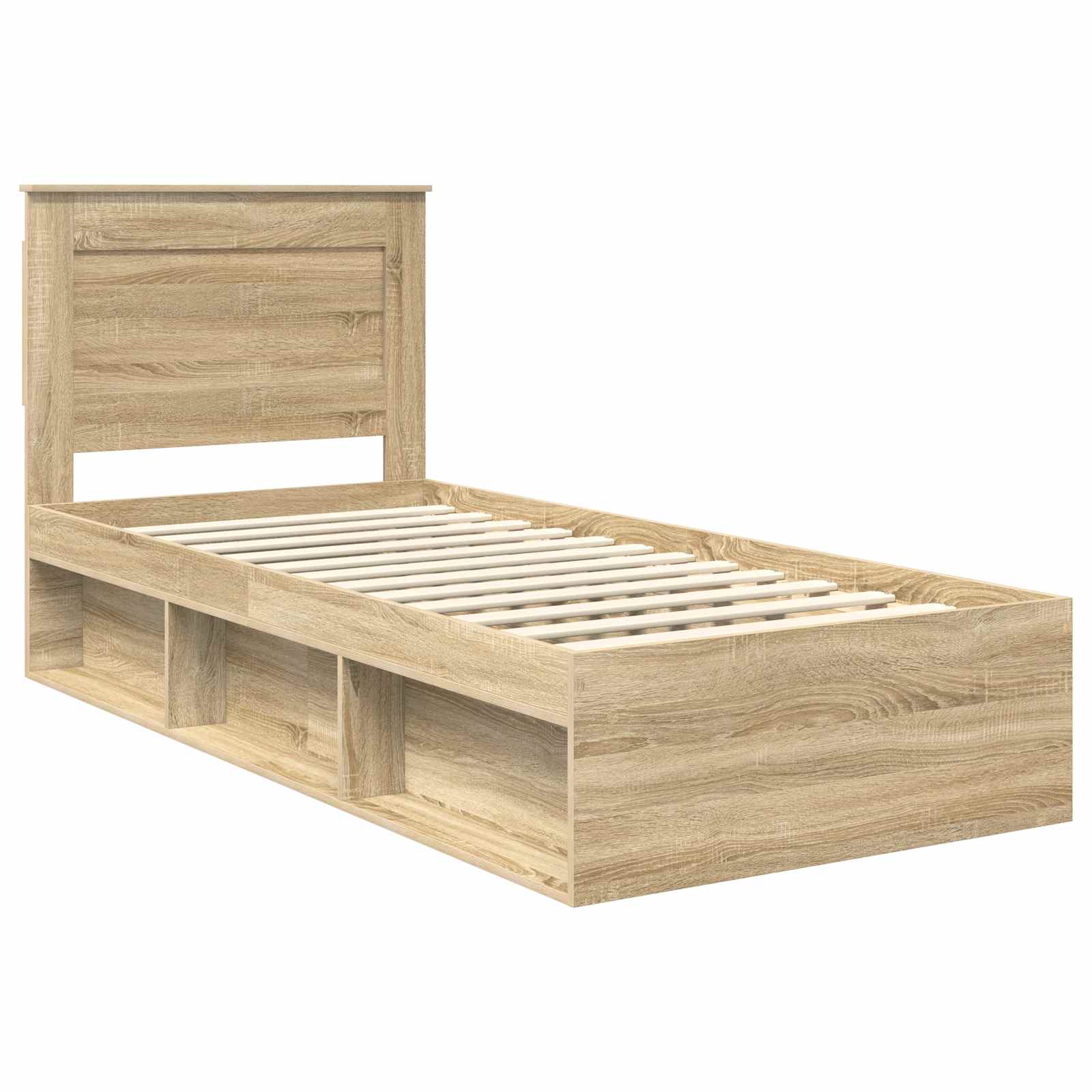 Cadre de lit avec tiroir Chêne Sonoma 75 x 190 cm Pin massif - XIOS
