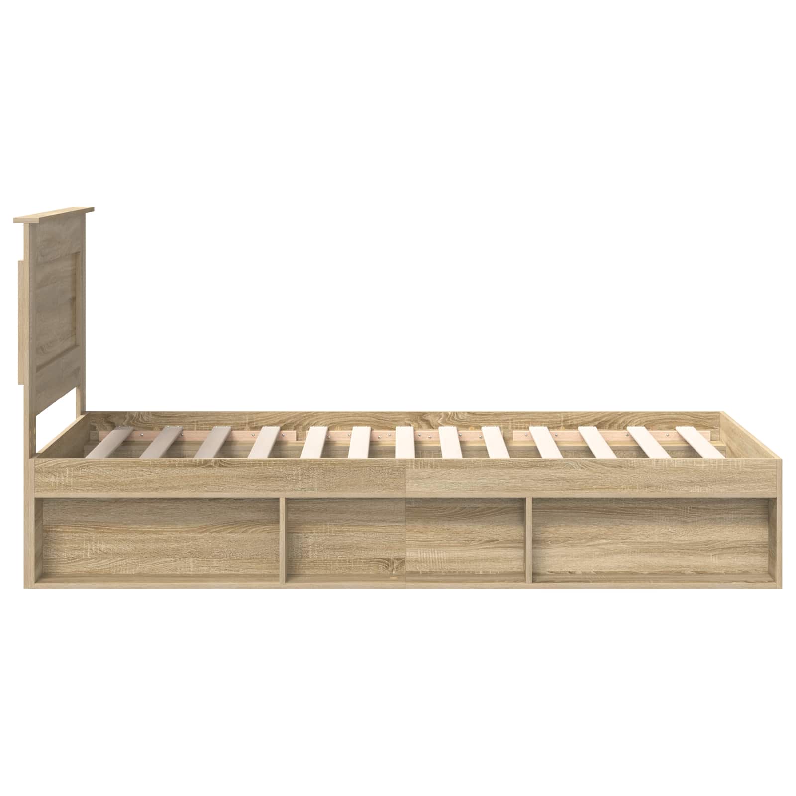 Cadre de lit avec tiroir Chêne Sonoma 75 x 190 cm Pin massif - XIOS