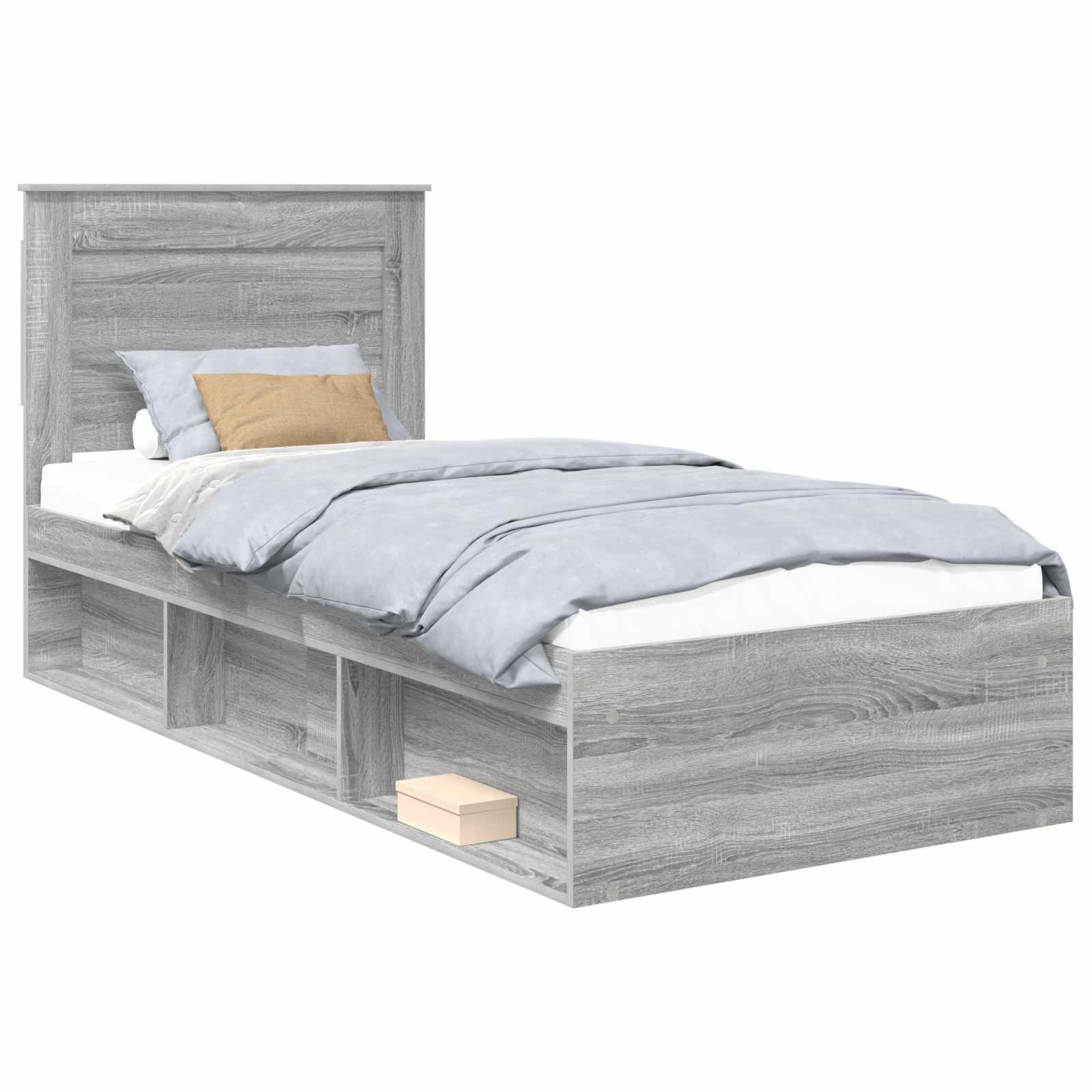 Cadre de lit avec tiroir Uni Gris Sonoma 75 x 190 cm Pin massif