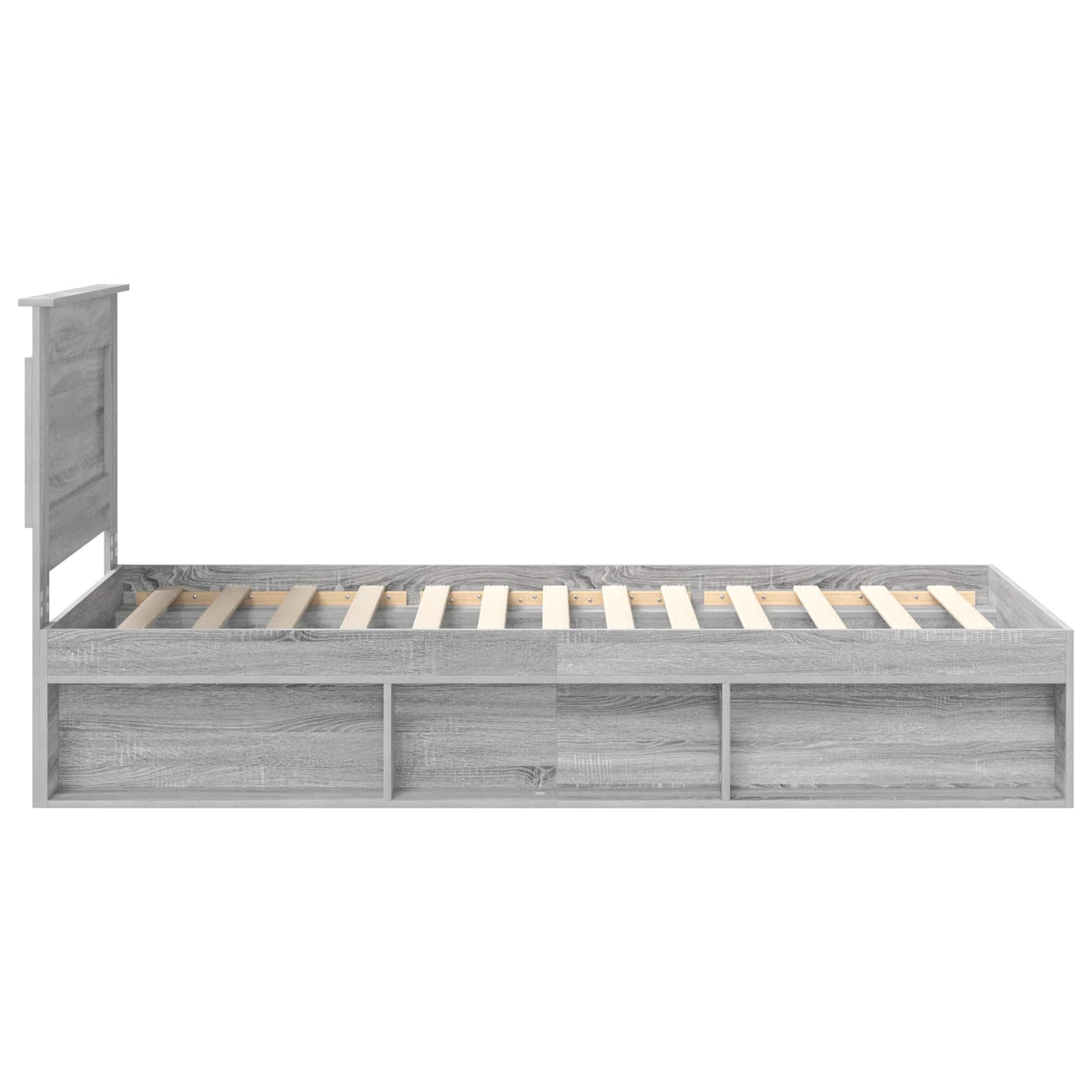 Cadre de lit avec tiroir Uni Gris Sonoma 75 x 190 cm Pin massif