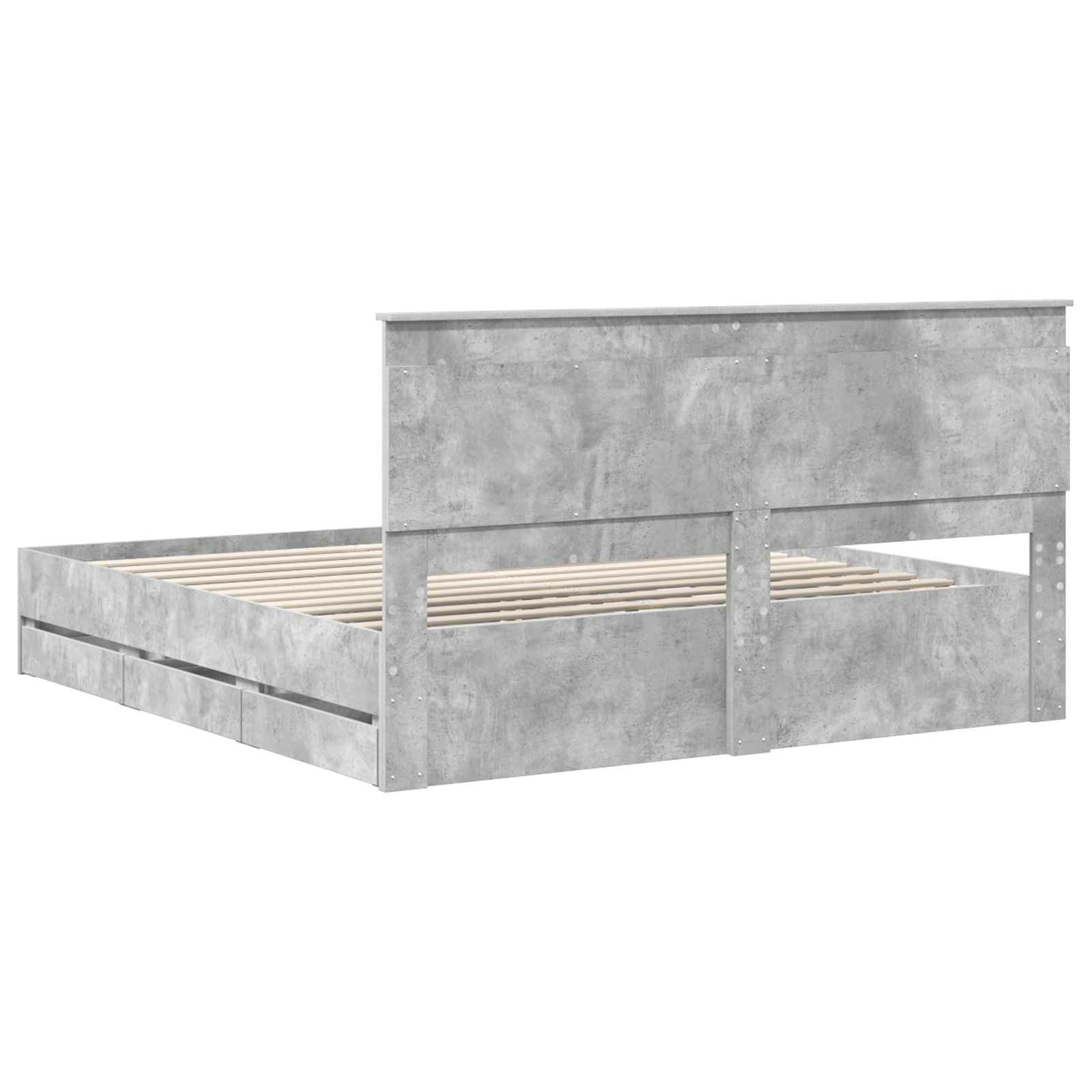Cadre de lit Gris béton 200 x 200 cm Bois Ingénierie - XIOS