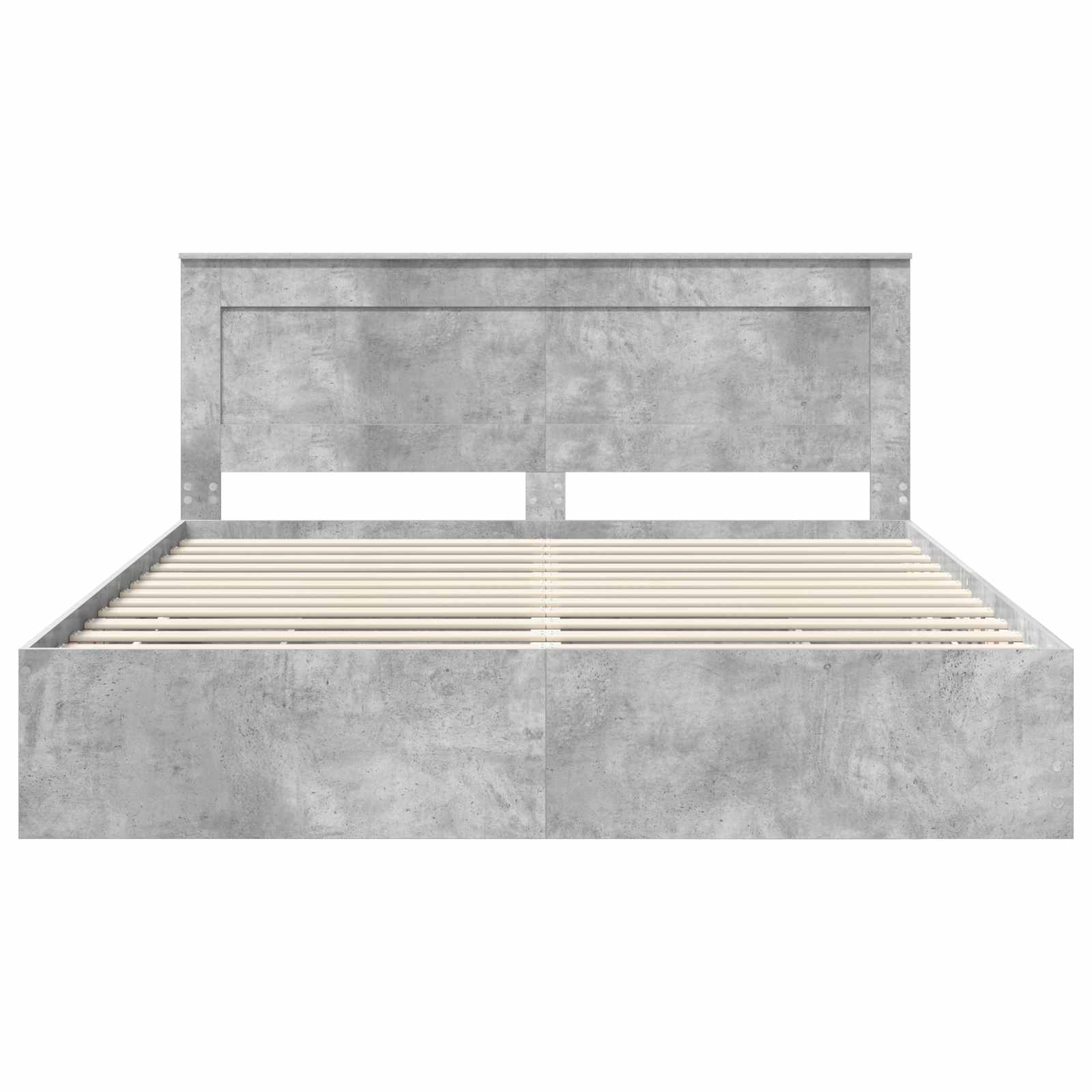 Cadre de lit Gris béton 200 x 200 cm Bois Ingénierie - XIOS