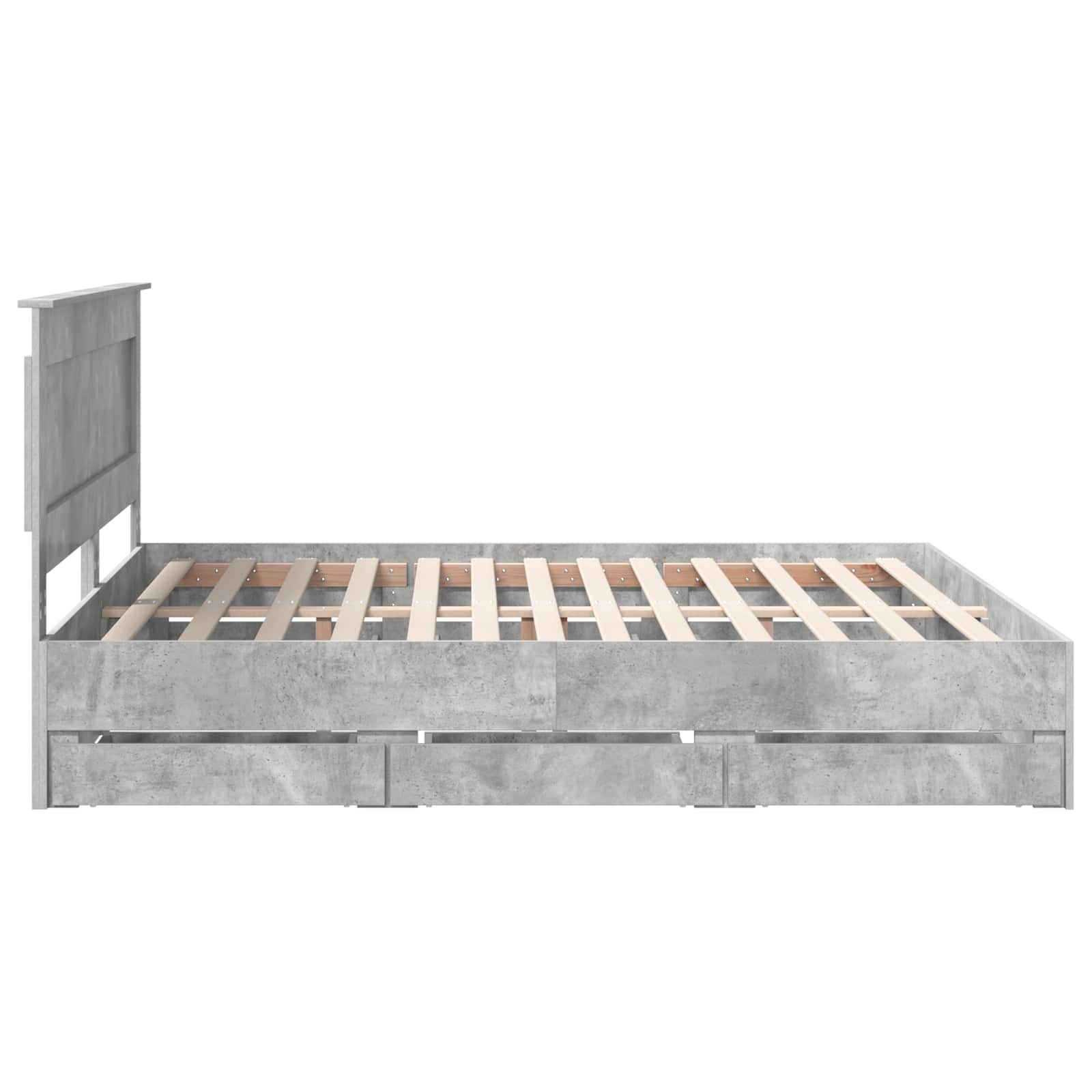 Cadre de lit Gris béton 200 x 200 cm Bois Ingénierie - XIOS