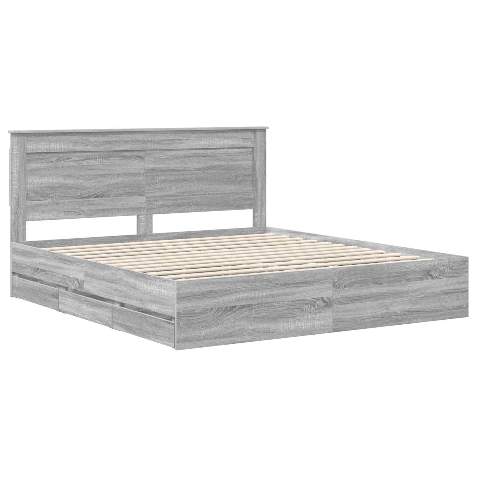 Cadre de lit Gris Sonoma 200 x 200 cm Bois Ingénierie - XIOS
