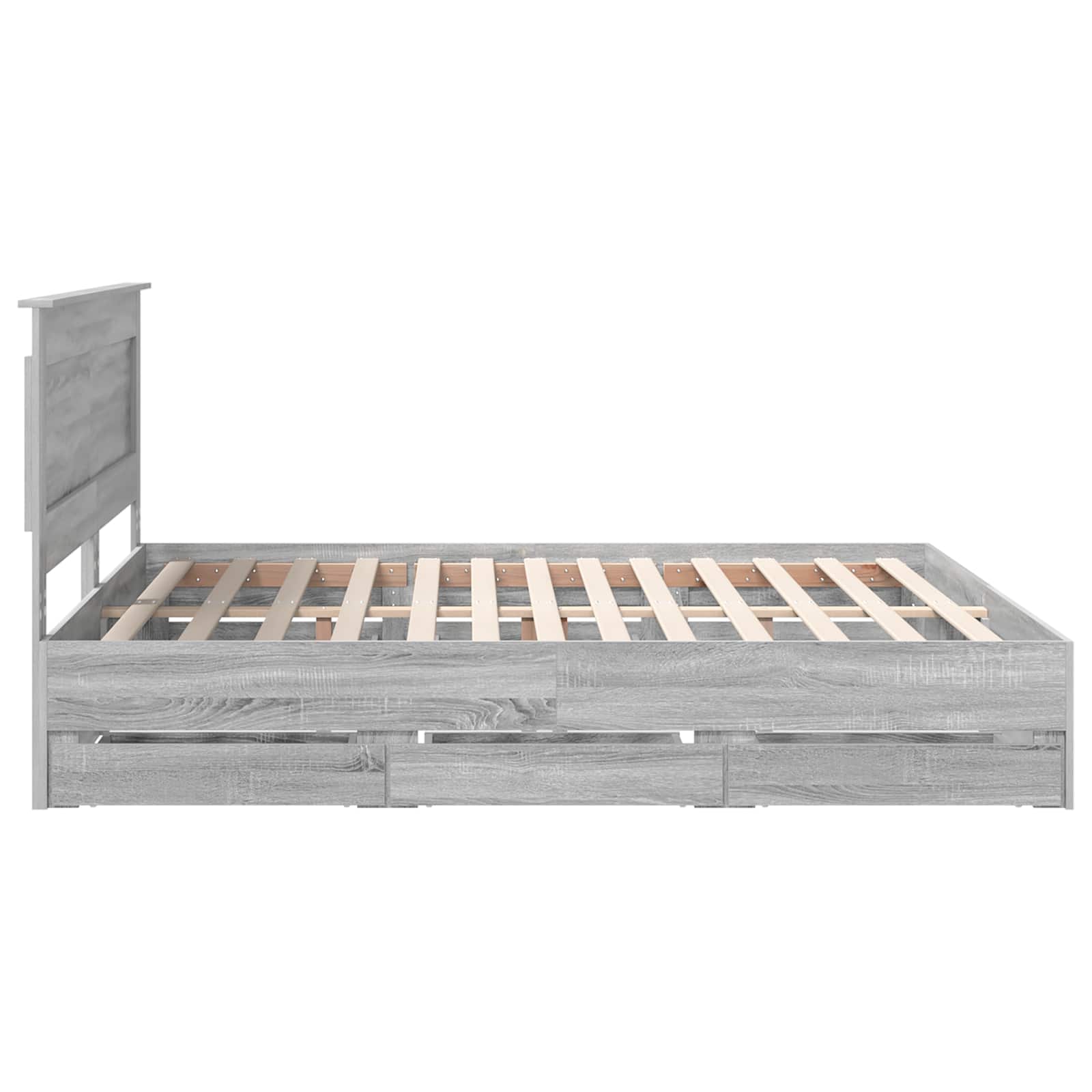 Cadre de lit Gris Sonoma 200 x 200 cm Bois Ingénierie - XIOS