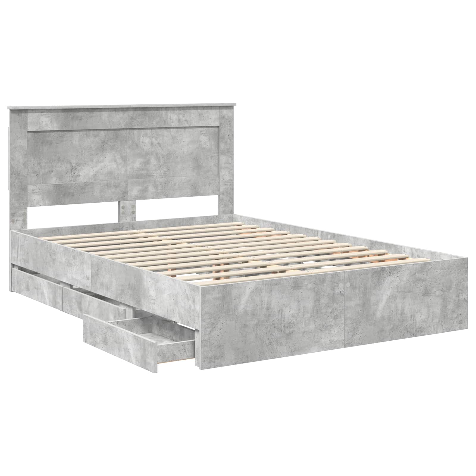 Cadre de lit Gris béton 160 x 200 cm Bois Ingénierie - XIOS