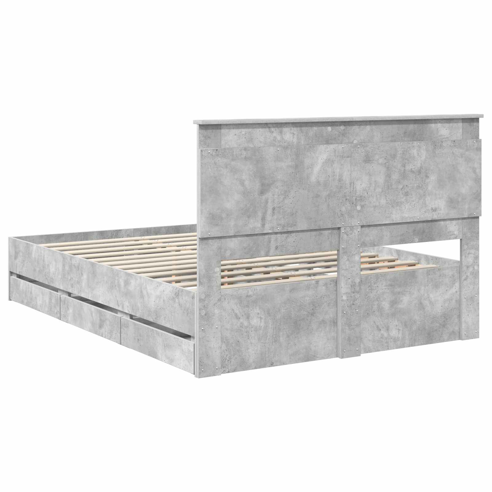 Cadre de lit Gris béton 160 x 200 cm Bois Ingénierie - XIOS