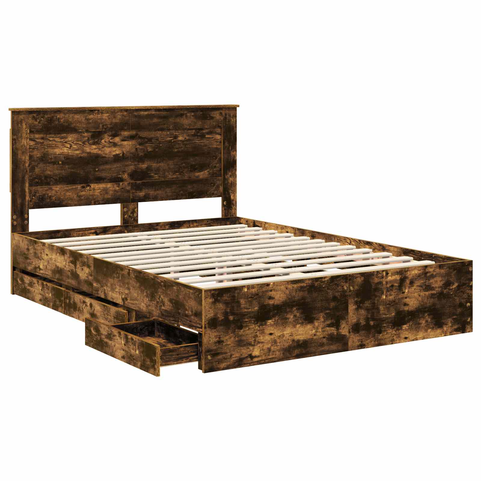 Cadre de lit Chêne fumé 150 x 200 cm Bois Ingénierie - XIOS