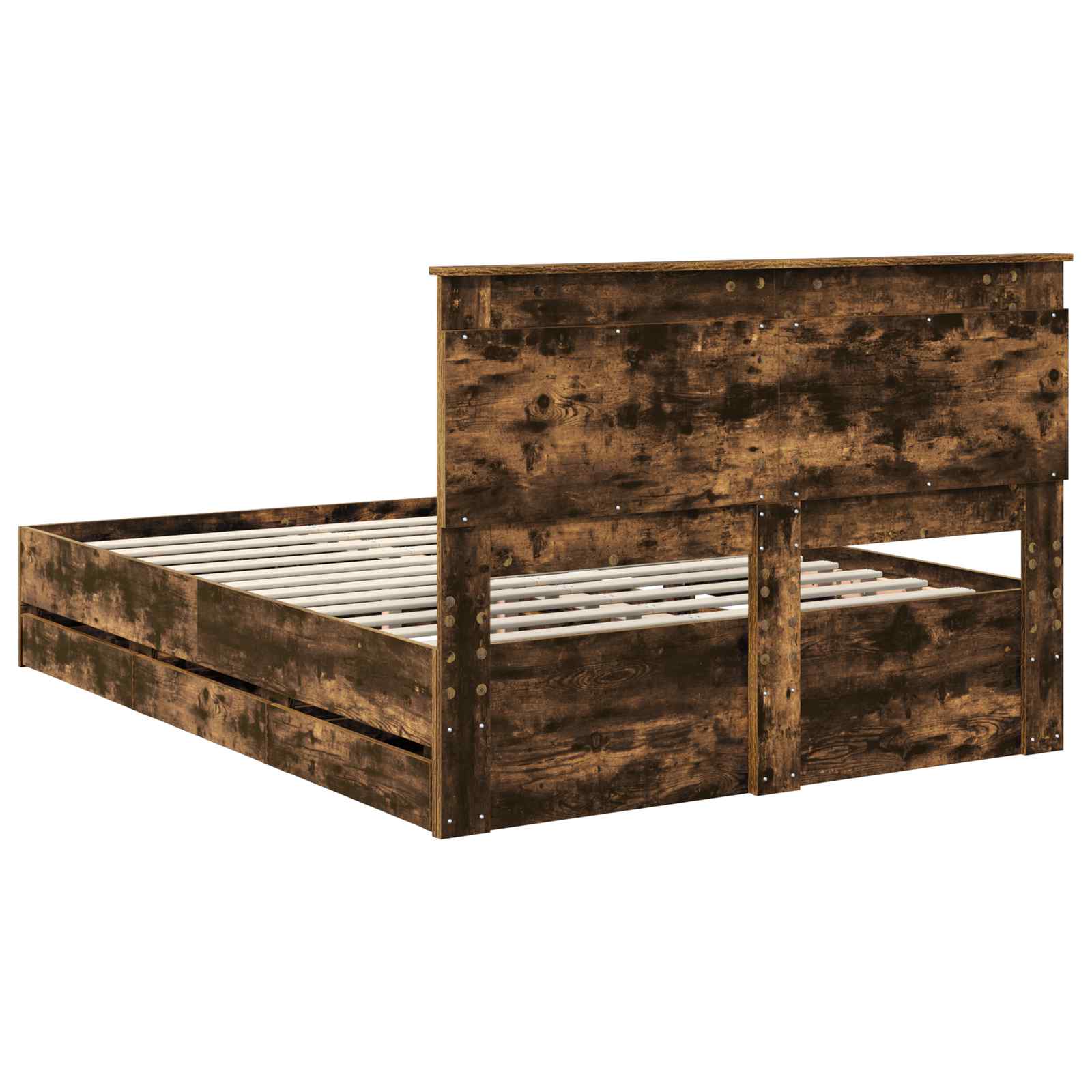 Cadre de lit Chêne fumé 150 x 200 cm Bois Ingénierie - XIOS