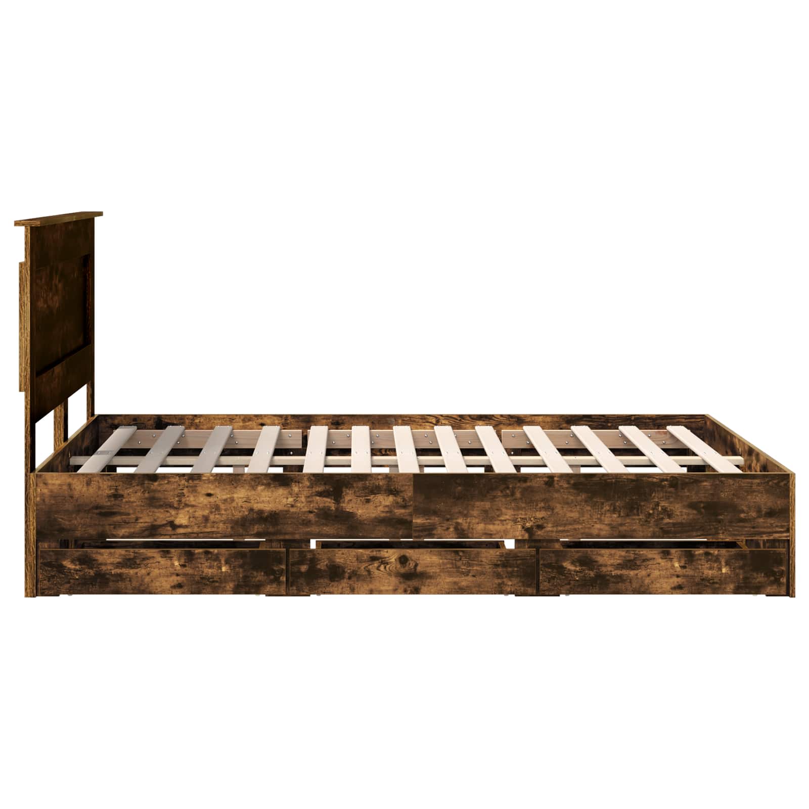 Cadre de lit Chêne fumé 150 x 200 cm Bois Ingénierie - XIOS