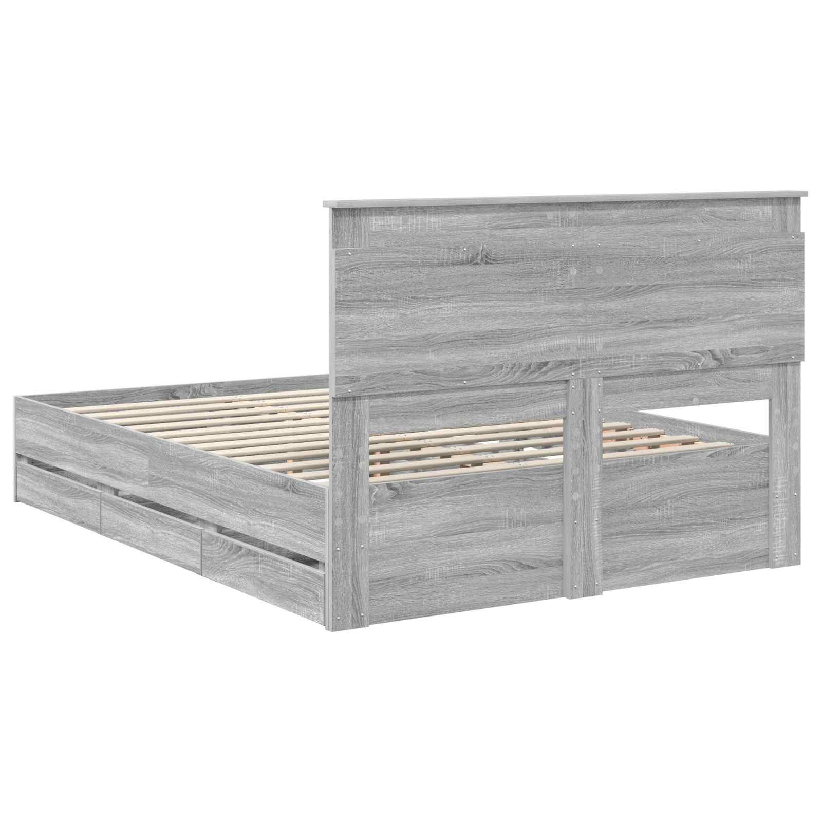 Cadre de lit Gris Sonoma 140 x 190 cm Bois Ingénierie