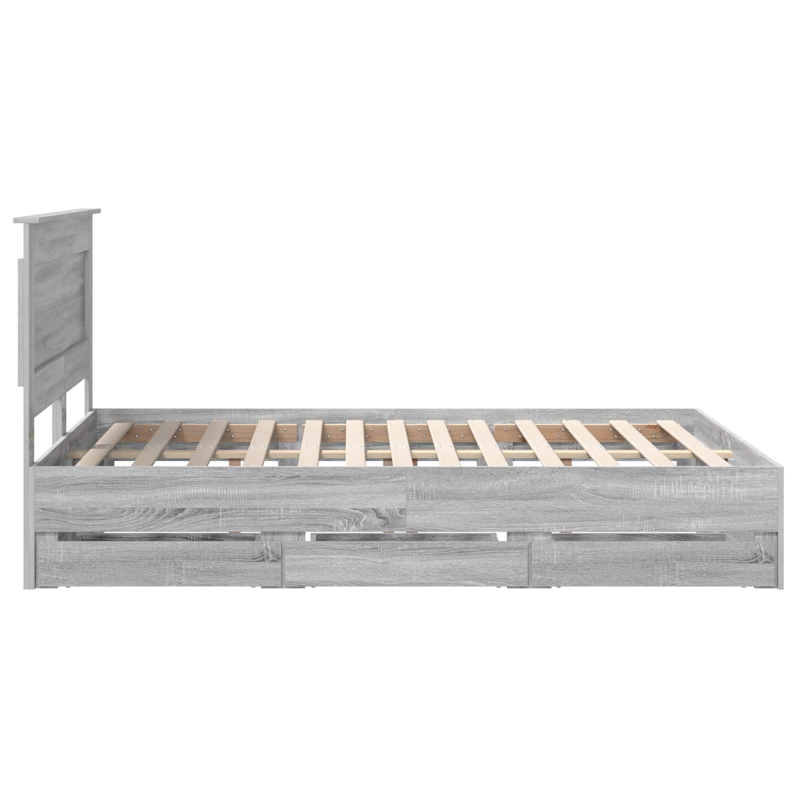 Cadre de lit Gris Sonoma 140 x 190 cm Bois Ingénierie
