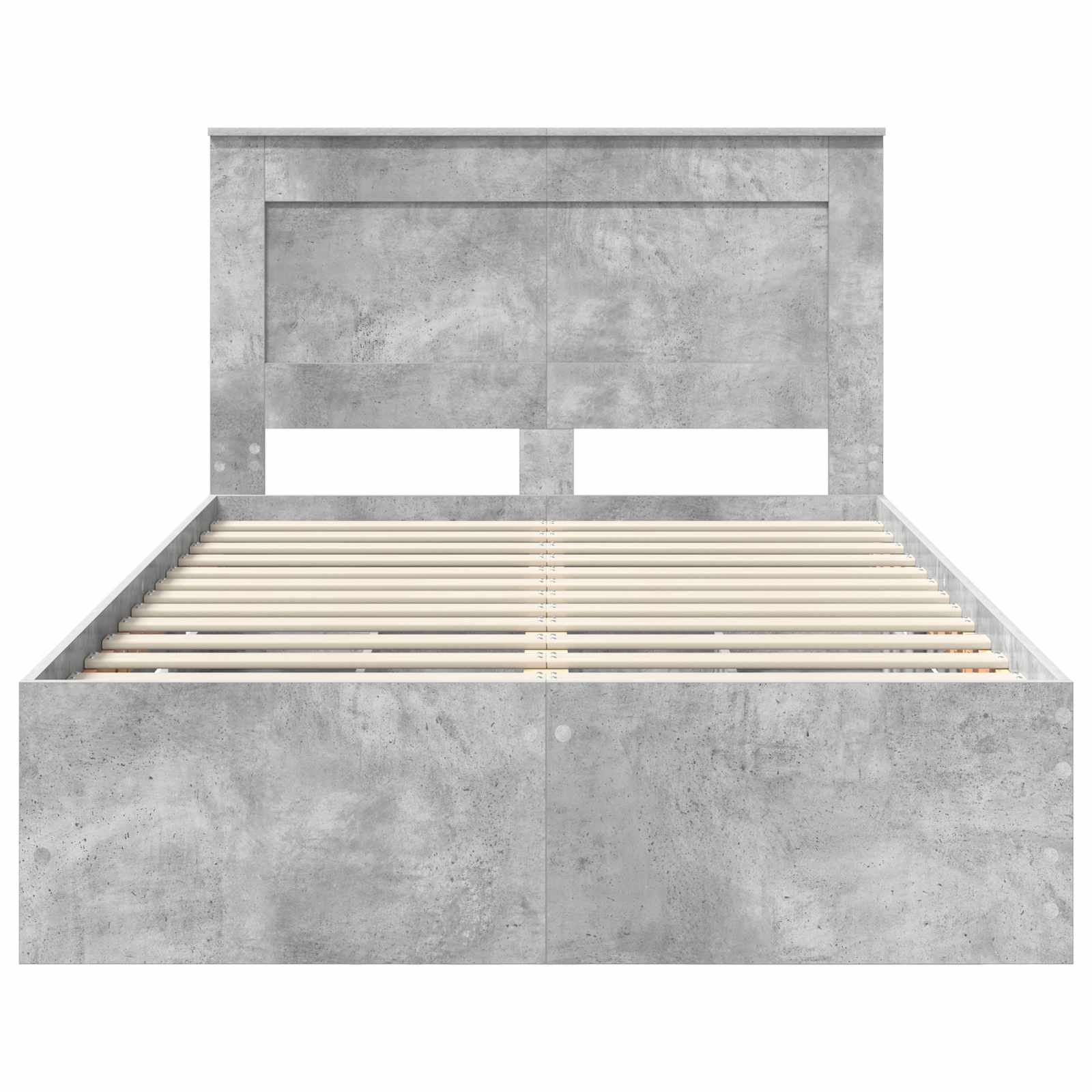Cadre de lit Gris béton 135 x 190 cm Bois Ingénierie - XIOS