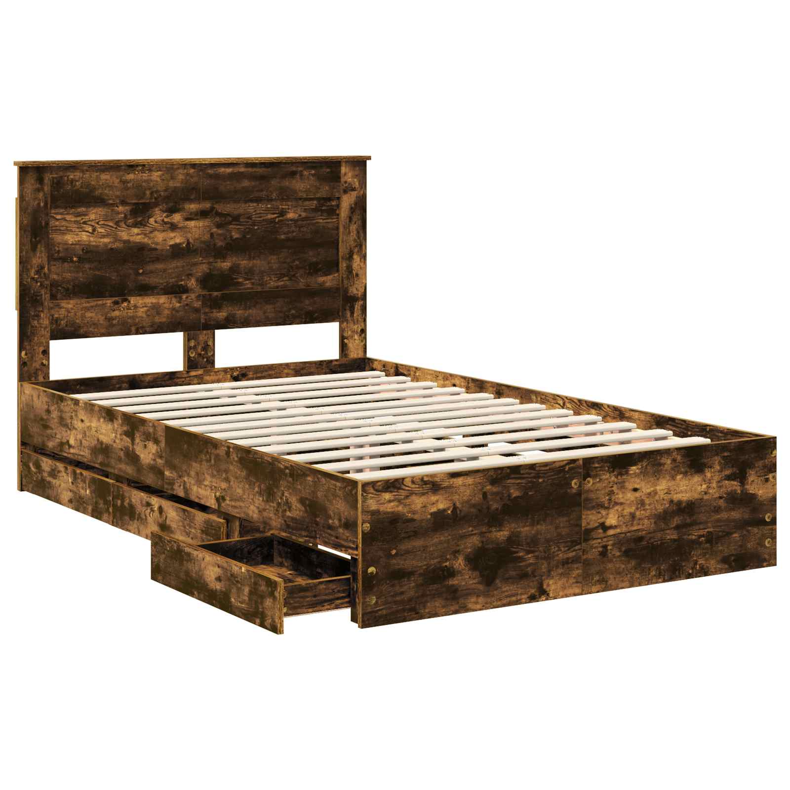 Cadre de lit Chêne fumé 120 x 200 cm Bois Ingénierie - XIOS