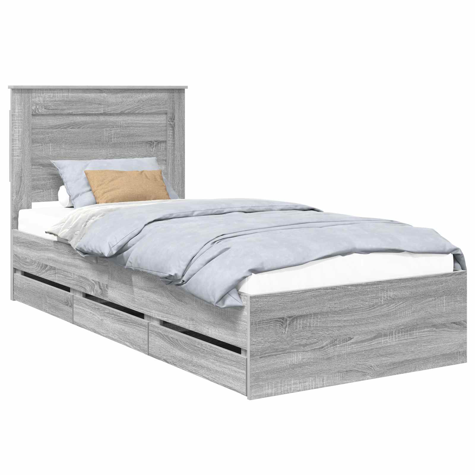 Cadre de lit Gris Sonoma 100 x 200 cm Bois Ingénierie - XIOS