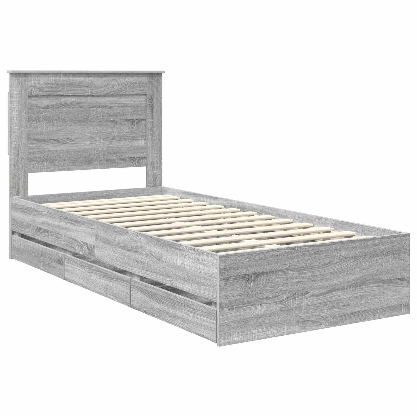 Cadre de lit Gris Sonoma 100 x 200 cm Bois Ingénierie - XIOS