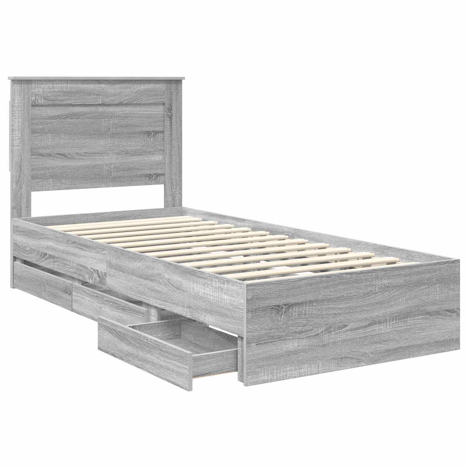 Cadre de lit Gris Sonoma 100 x 200 cm Bois Ingénierie - XIOS