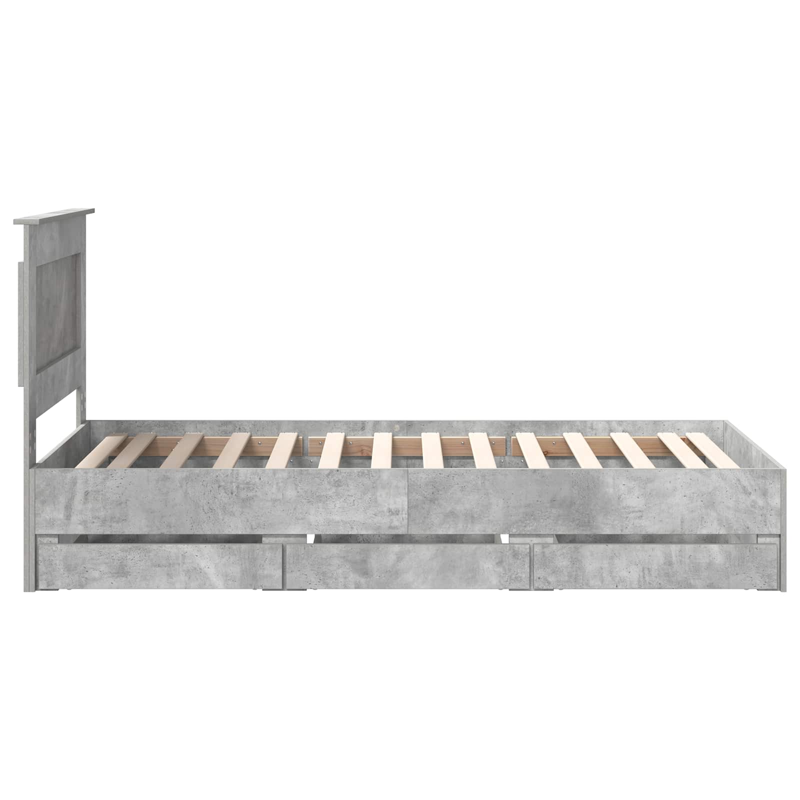 Cadre de lit avec tiroir Gris béton 90 x 200 cm Bois Ingénierie - XIOS