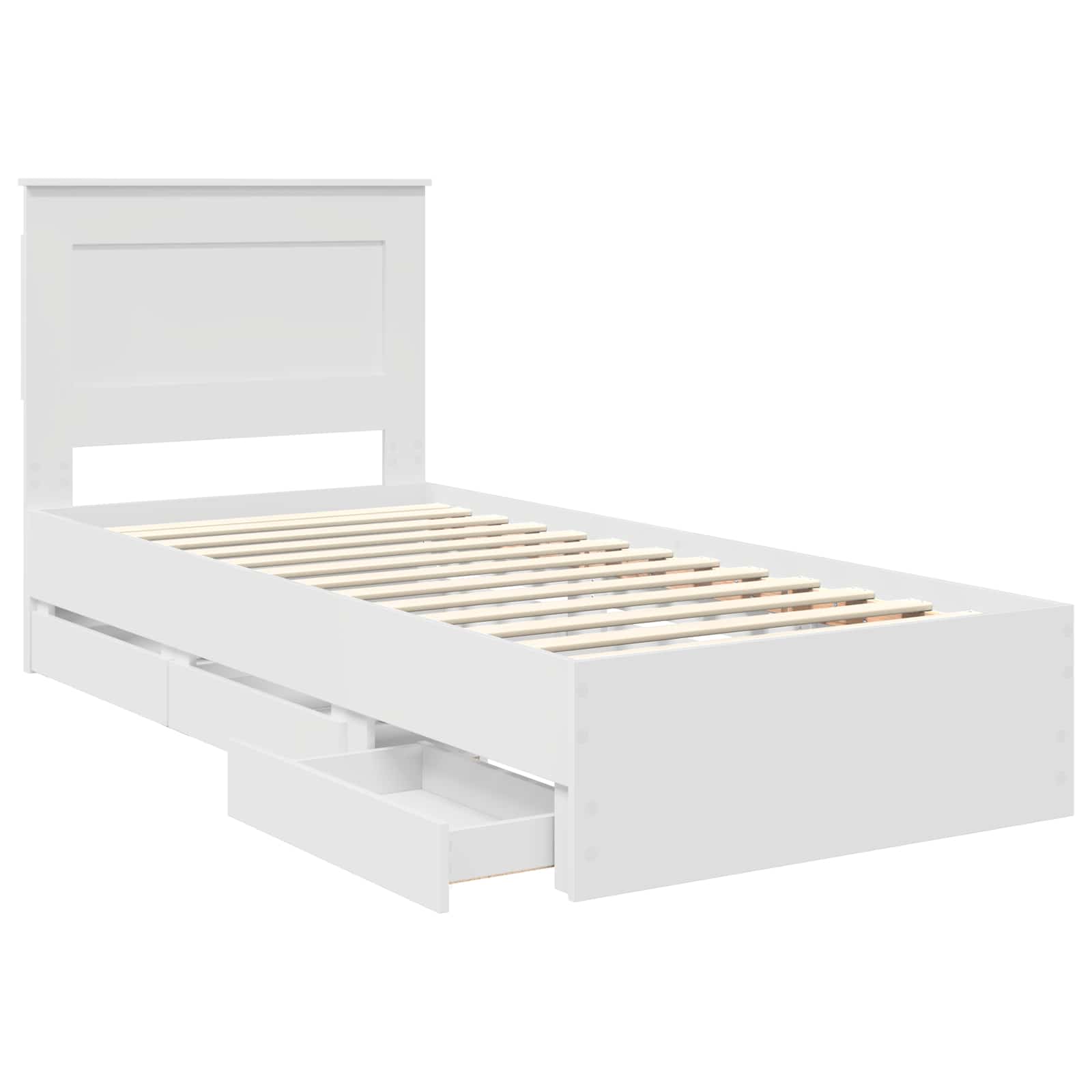 Cadre de lit avec tiroir Blanc 75 x 190 cm Bois Ingénierie - XIOS