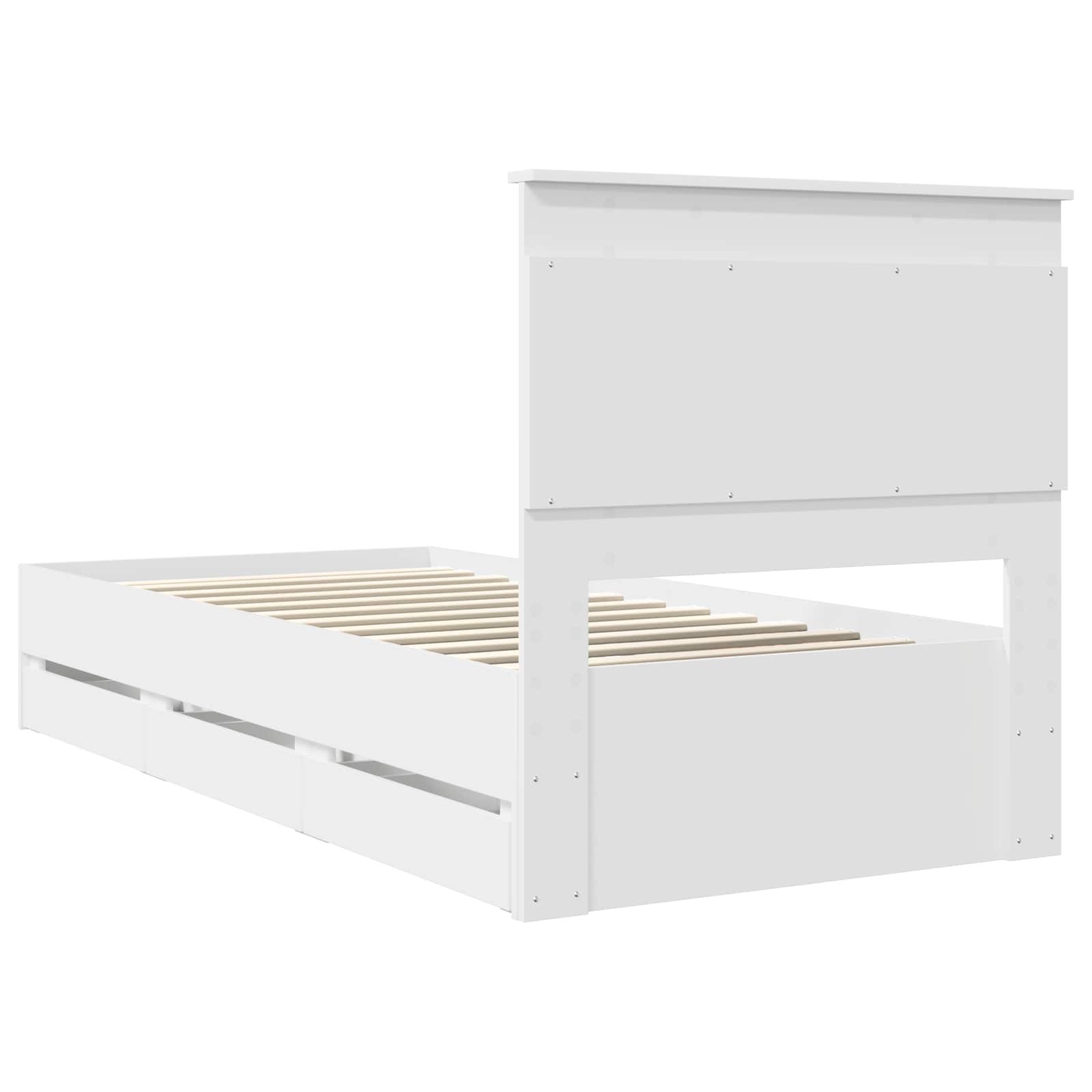 Cadre de lit avec tiroir Blanc 75 x 190 cm Bois Ingénierie - XIOS