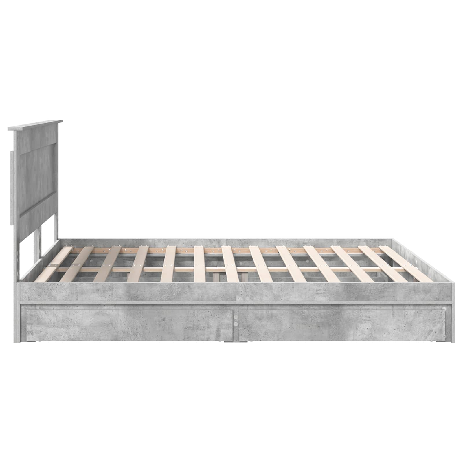 Lit de Rangement Gris béton 200 x 200 cm Bois d'ingénierie - XIOS