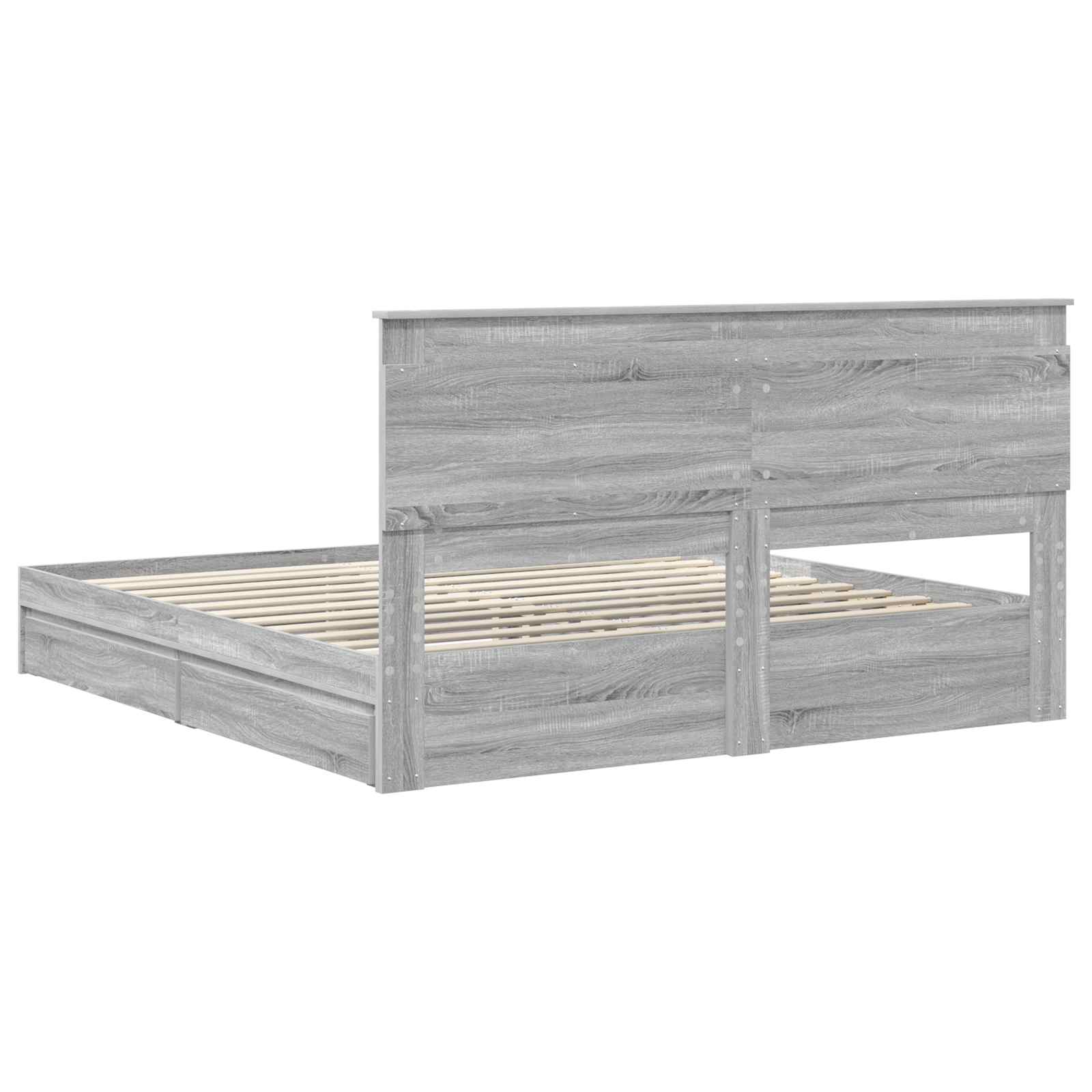 Cadre de lit Gris Sonoma 200 x 200 cm Bois d'ingénierie - XIOS