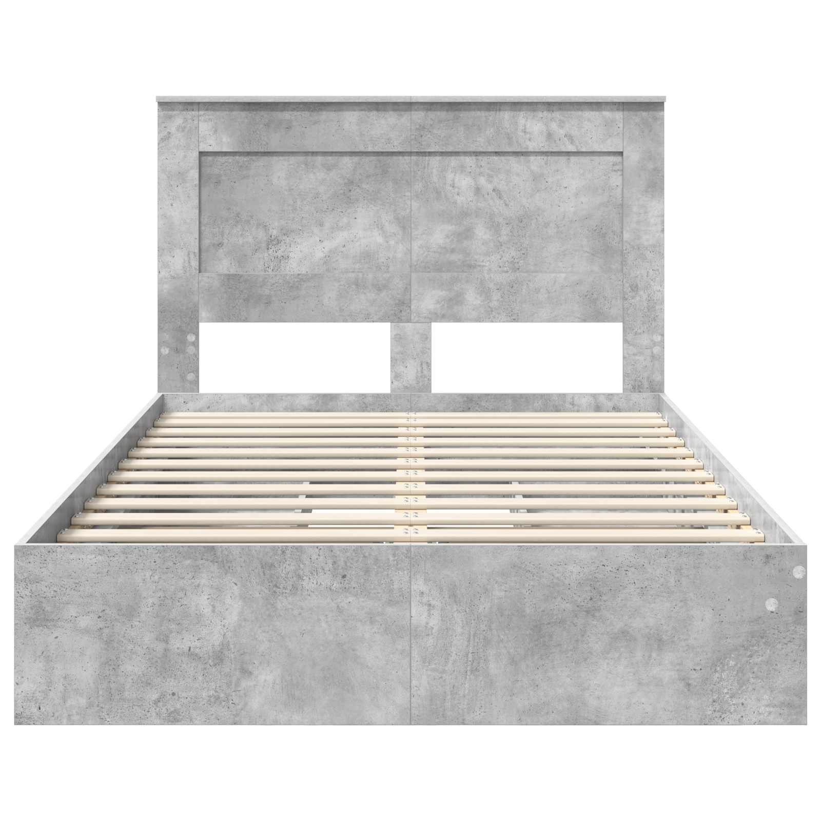 Cadre de lit Gris béton 135 x 190 cm Bois d'ingénierie - XIOS