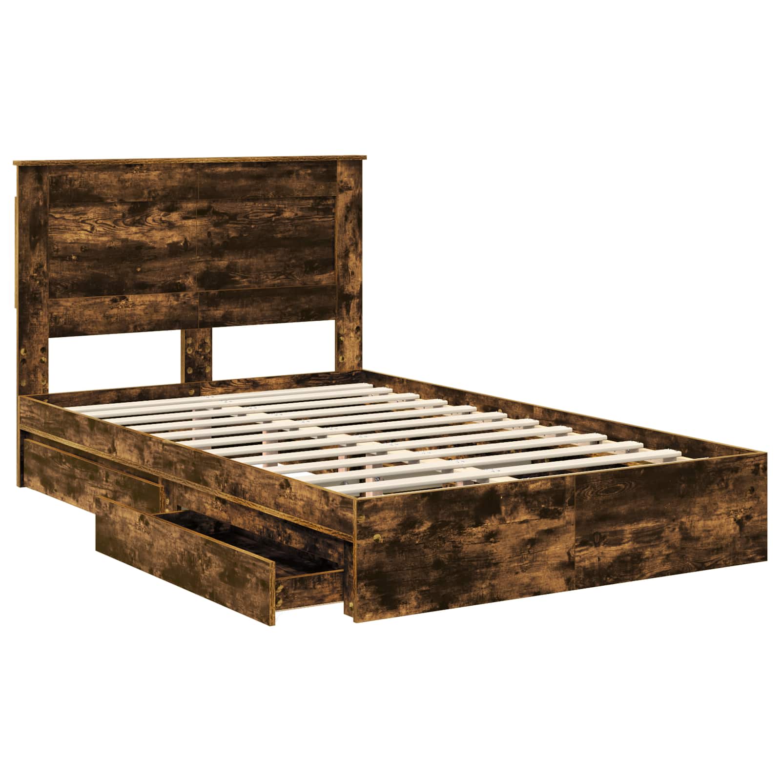 Cadre de lit Chêne fumé 135 x 190 cm Bois d'ingénierie - XIOS
