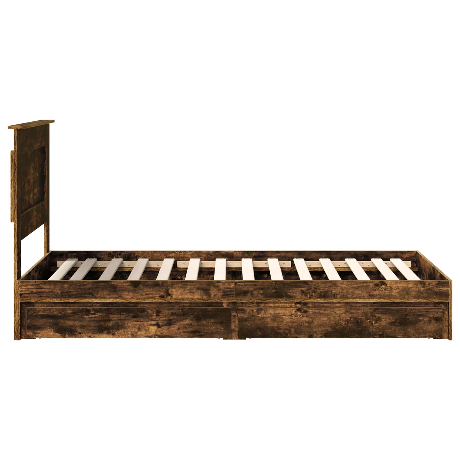 Lit de Rangement Chêne fumé 100 x 200 cm Bois d'ingénierie - XIOS