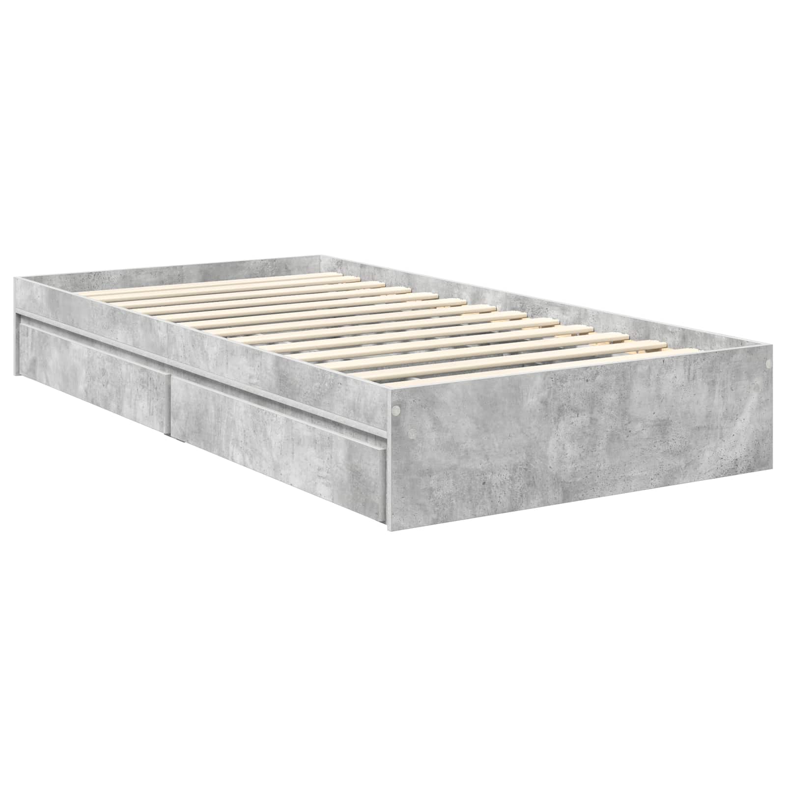 Cadre de lit Gris béton 90 x 190 cm Bois d'ingénierie - XIOS