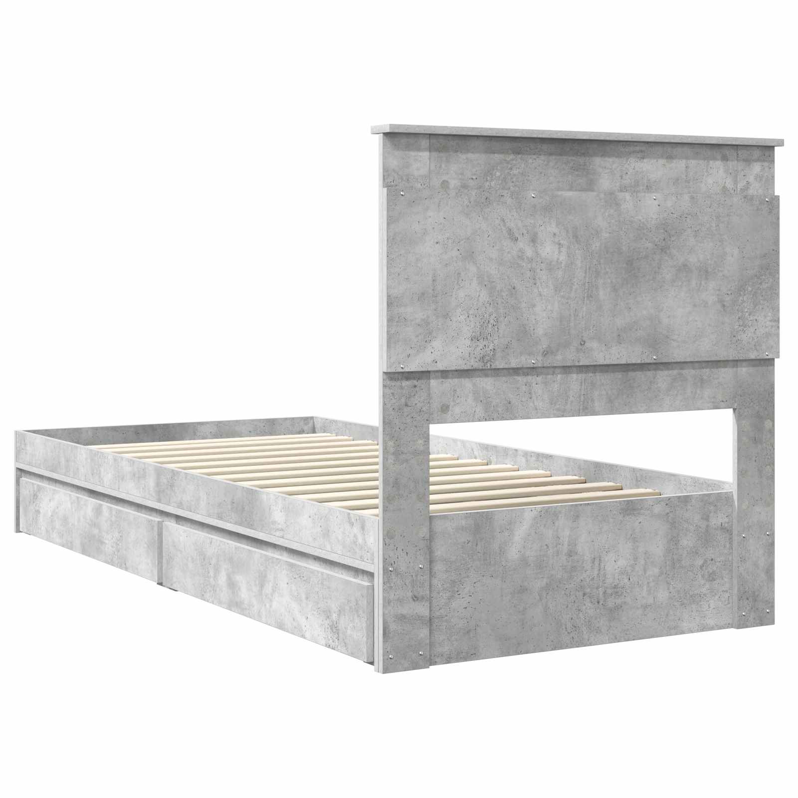 Cadre de lit Gris béton 90 x 190 cm Bois d'ingénierie - XIOS