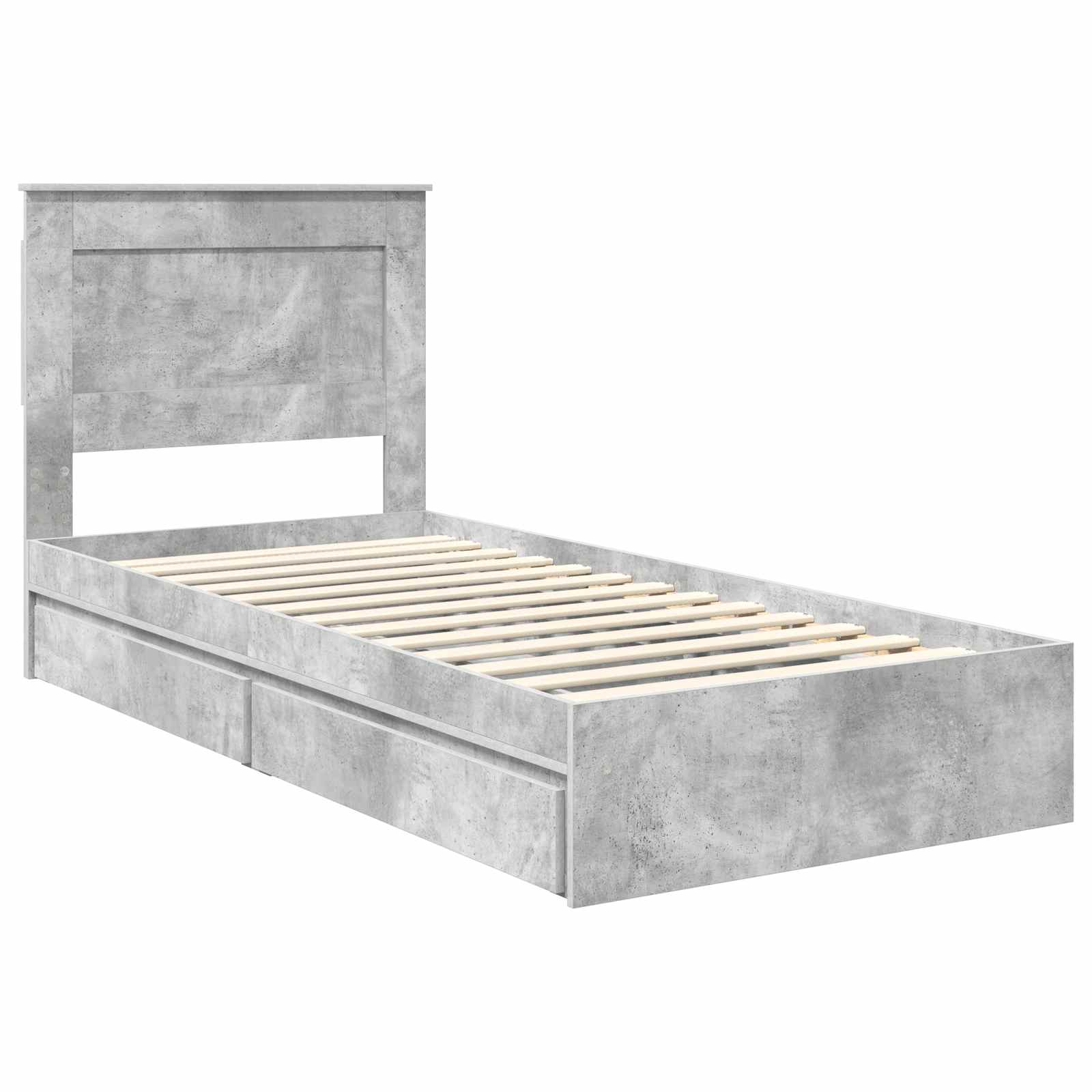 Cadre de lit Gris béton 75 x 190 cm Bois d'ingénierie - XIOS