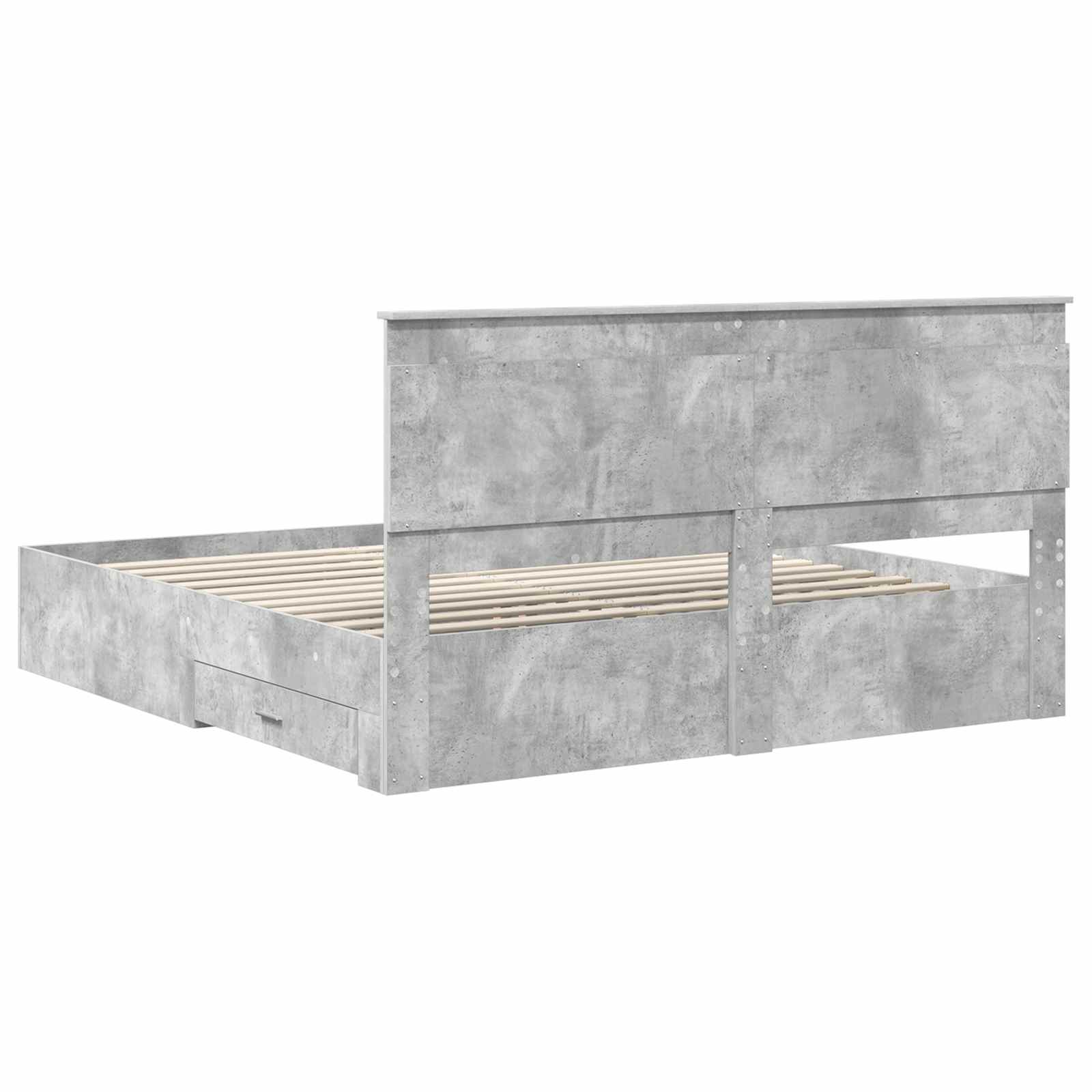 Cadre de lit Gris béton 180 x 200 cm Bois d'ingénierie - XIOS