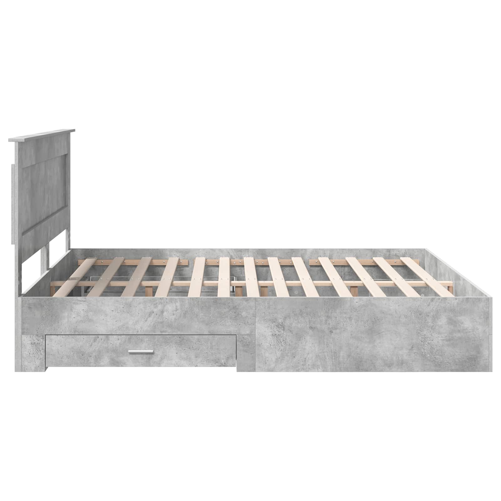 Cadre de lit Gris béton 180 x 200 cm Bois d'ingénierie - XIOS