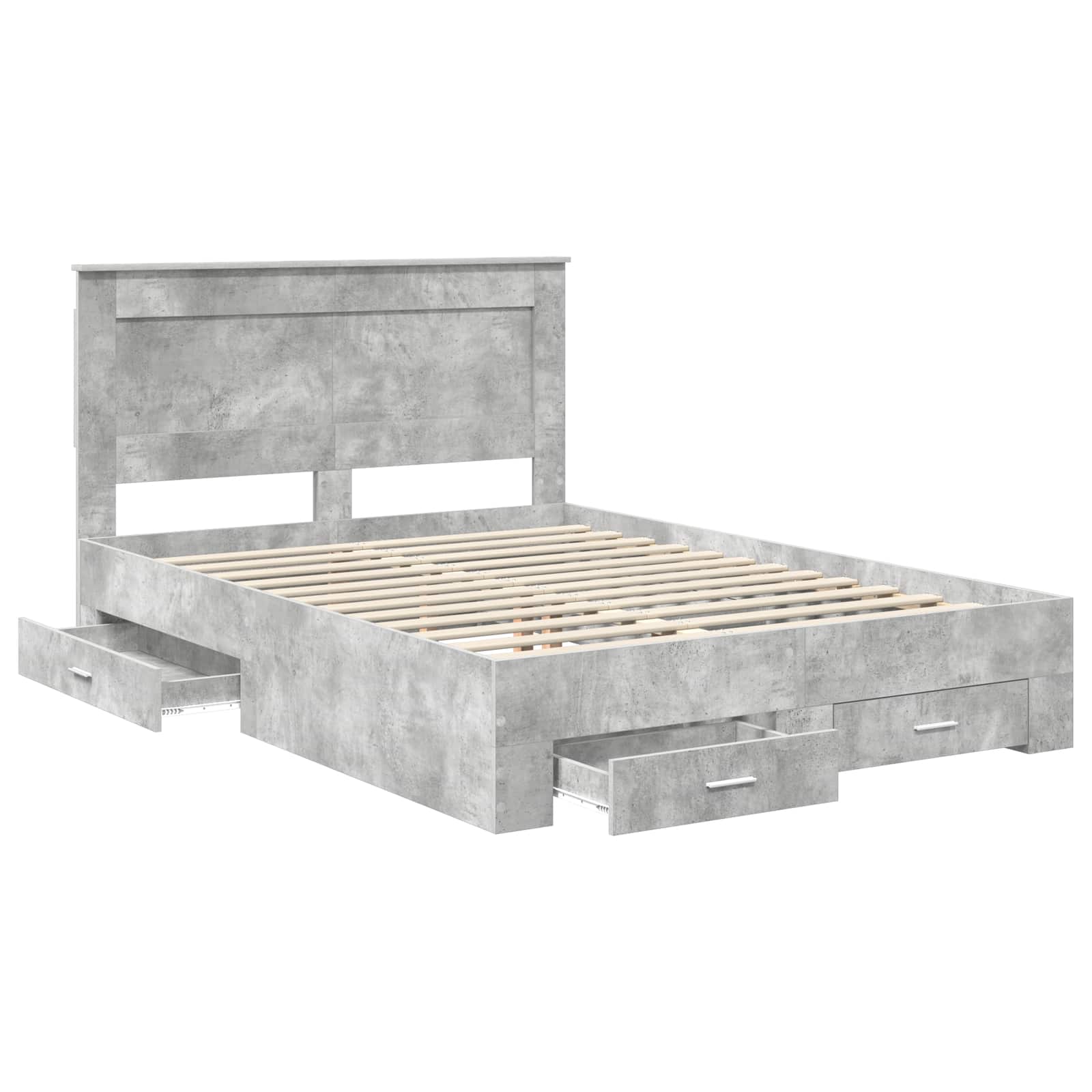 Cadre de lit Gris béton 160 x 200 cm Bois d'ingénierie - XIOS