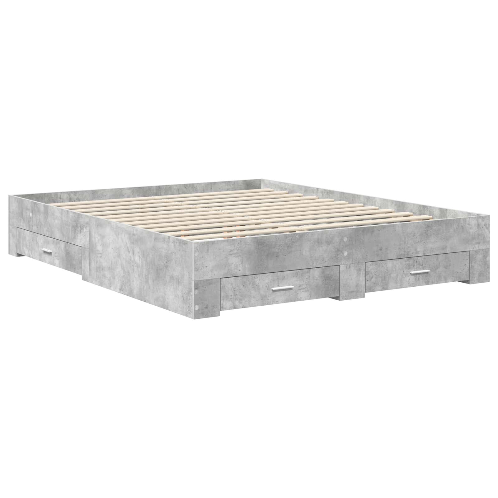 Cadre de lit Gris béton 160 x 200 cm Bois d'ingénierie - XIOS
